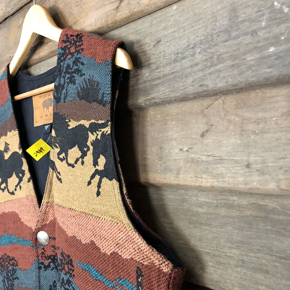 Vintage True Grit horse Brown vintage art Vests #2949 Size US L / EU 52-54 / 3 - 4 Thumbnail