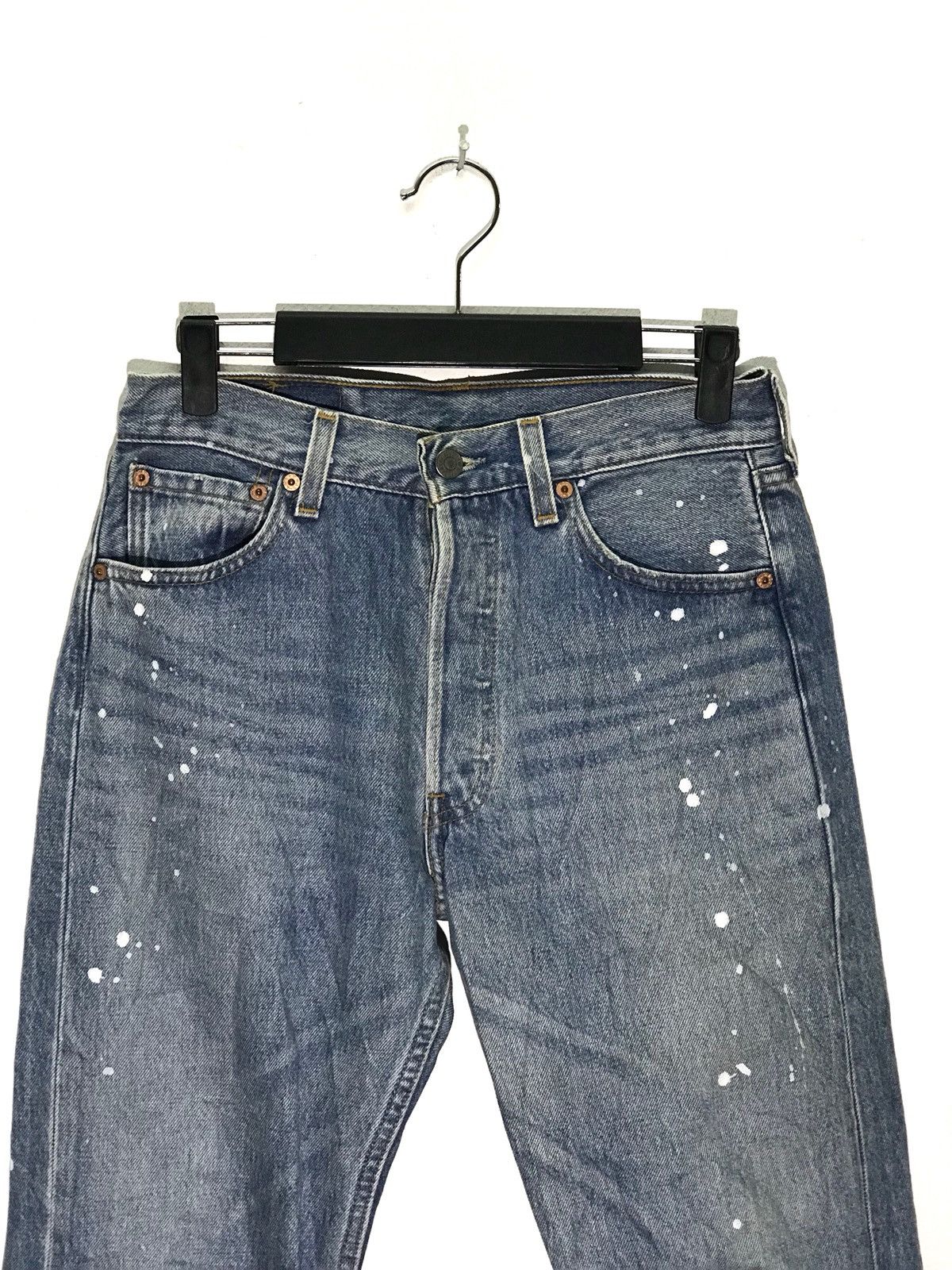 Levi's Vintage Clothing Levi’s 501 Distressed Zigzag Splattered Paint Denim Jeans Size US 29 - 3 Thumbnail