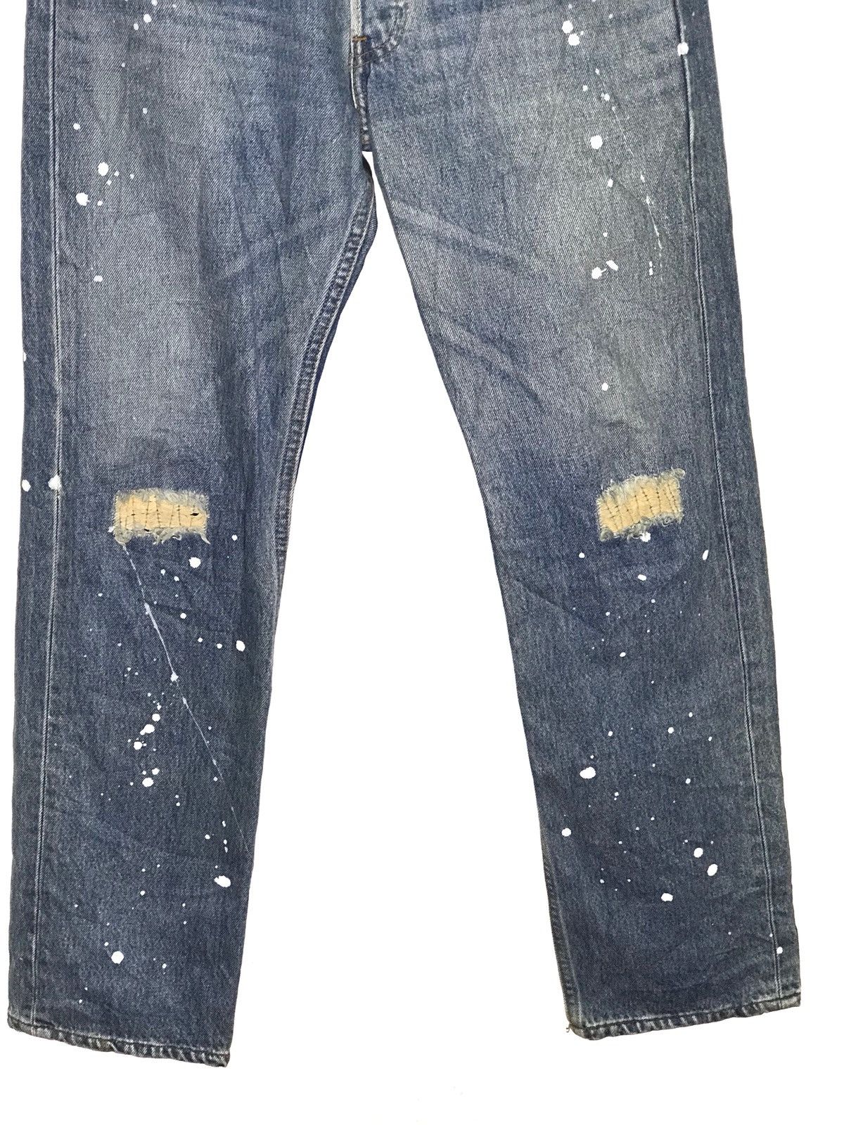 Levi's Vintage Clothing Levi’s 501 Distressed Zigzag Splattered Paint Denim Jeans Size US 29 - 4 Thumbnail