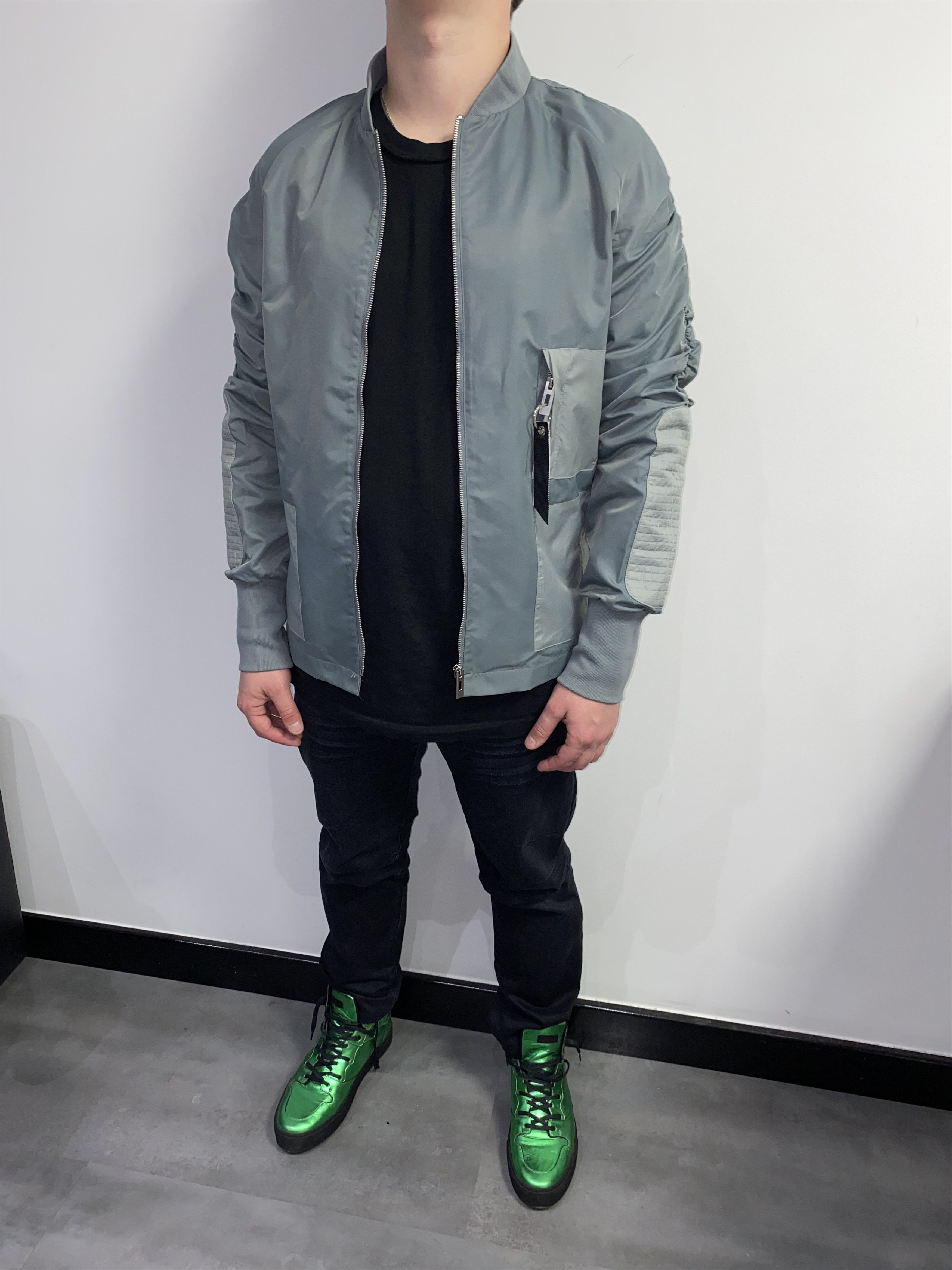 image of Han Kjobenhavn Parachute Grey Bomber Jacket, Men's (Size Medium)