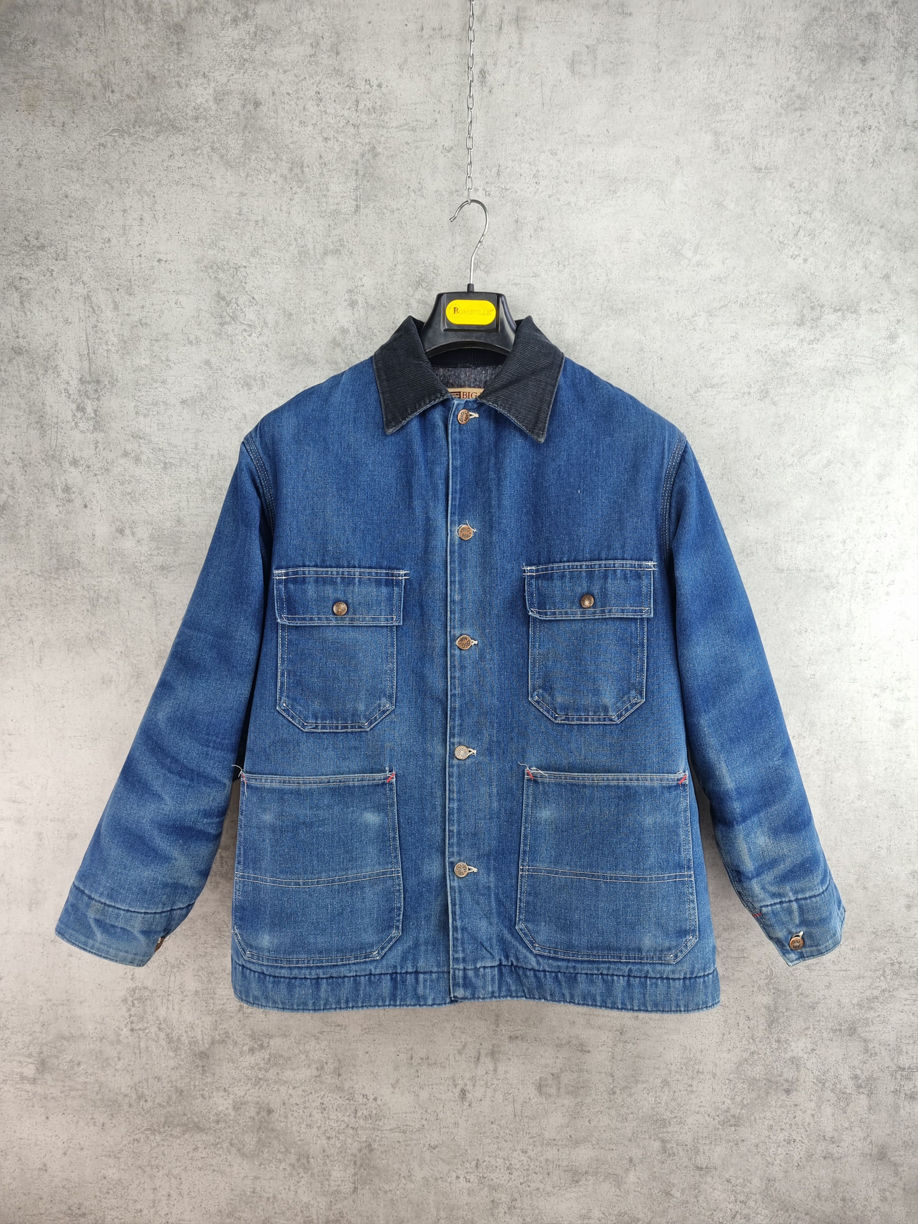 Big Mac × Vintage Rare 70s BIG MAC Denim Jacket Corduroy neck Worker Coat Size US L / EU 52-54 / 3 - 5 Thumbnail