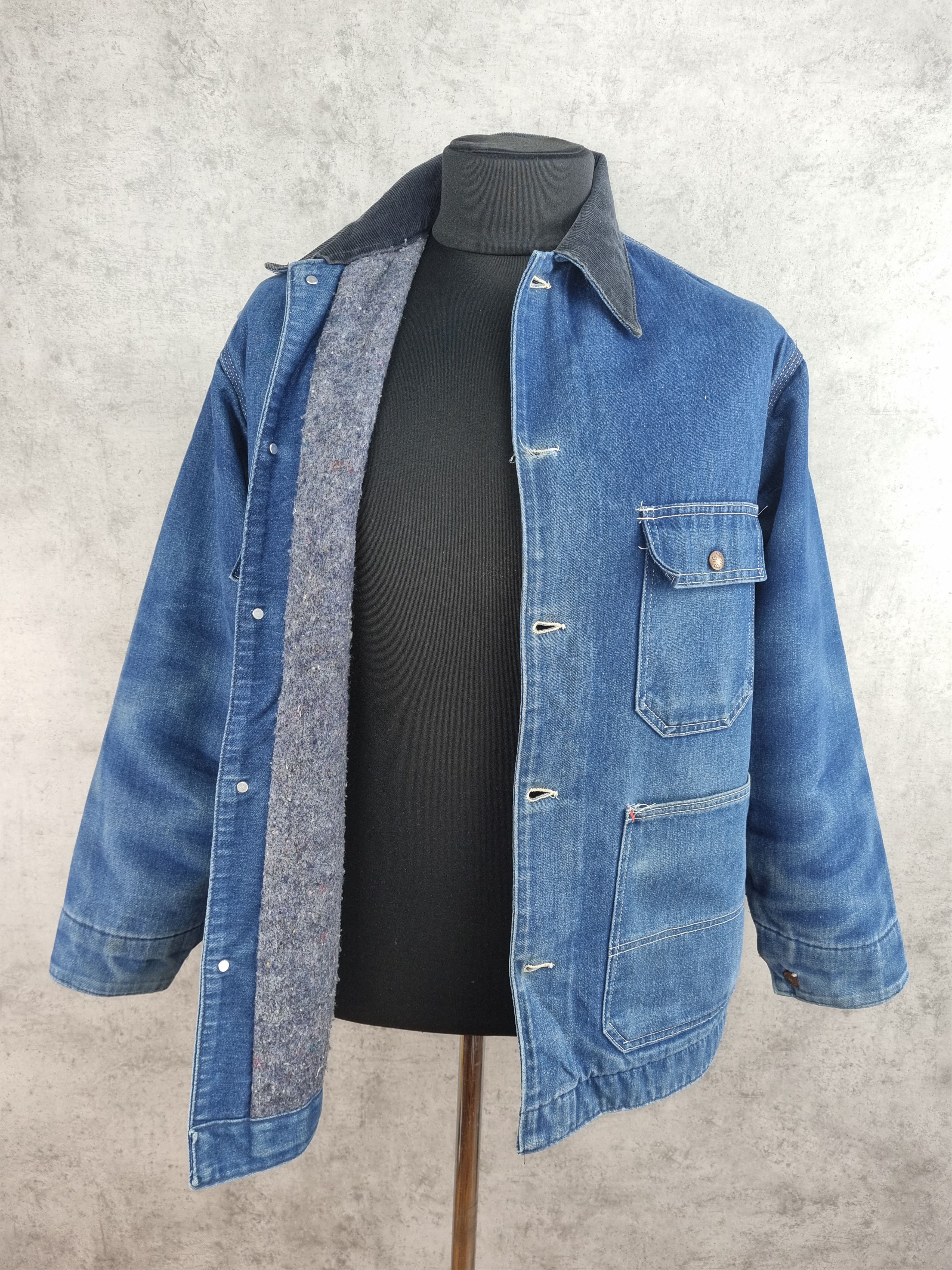 Big Mac × Vintage Rare 70s BIG MAC Denim Jacket Corduroy neck Worker Coat Size US L / EU 52-54 / 3 - 4 Thumbnail