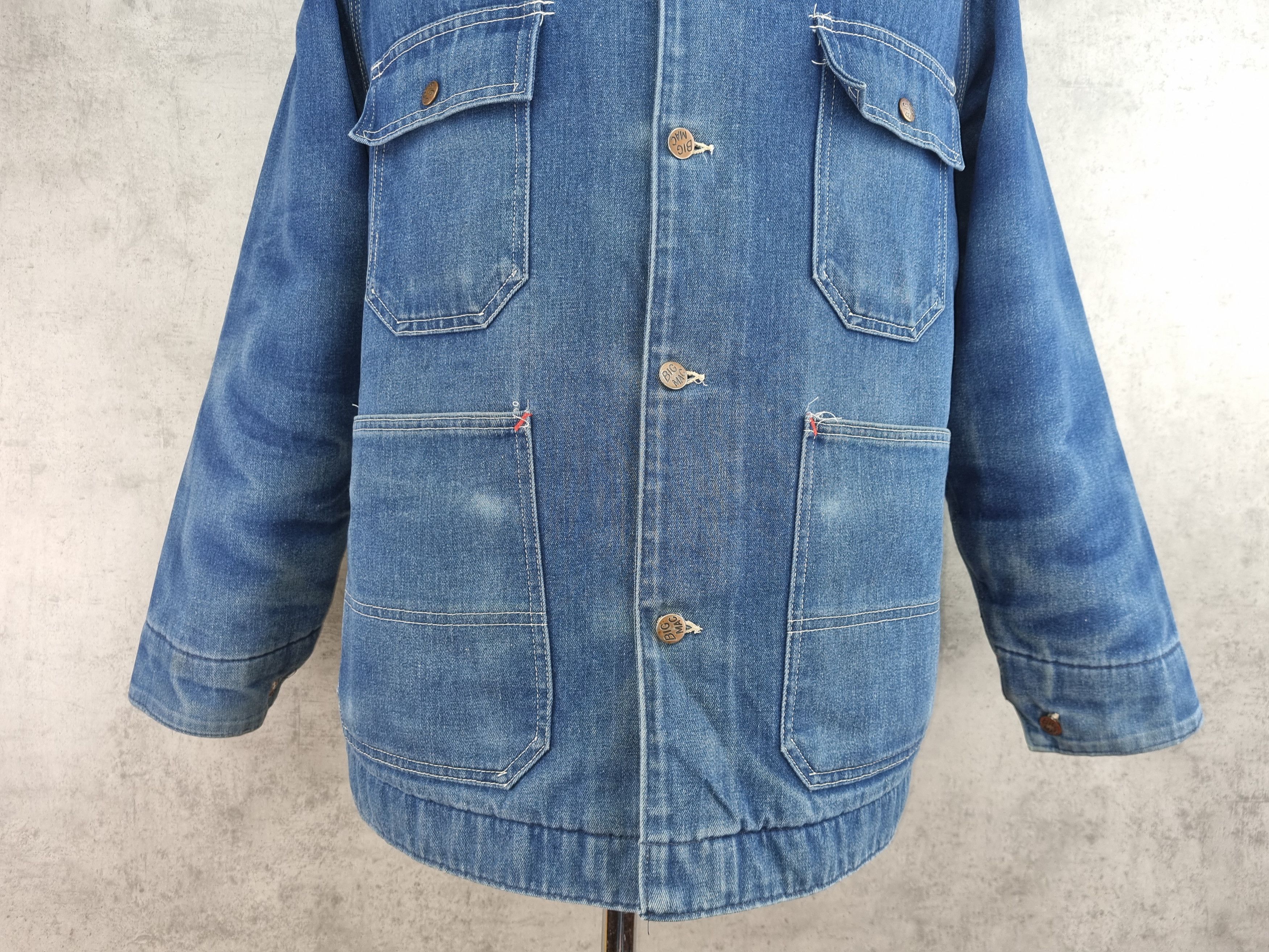 Big Mac × Vintage Rare 70s BIG MAC Denim Jacket Corduroy neck Worker Coat Size US L / EU 52-54 / 3 - 14 Thumbnail