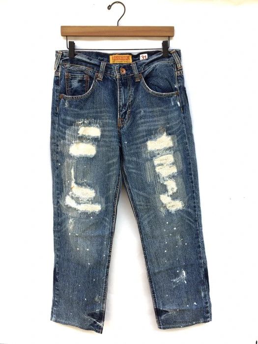 image of Japanese Designer Brand Rush Hour Distressed Denim Pant, Men's (Size 32)