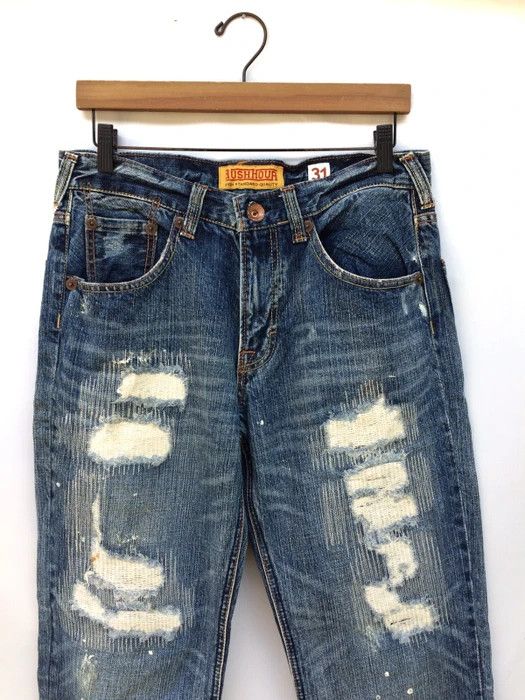 Japanese Brand Japanese Designer Brand Rush Hour Distressed Denim Pant Size US 32 / EU 48 - 2 Thumbnail