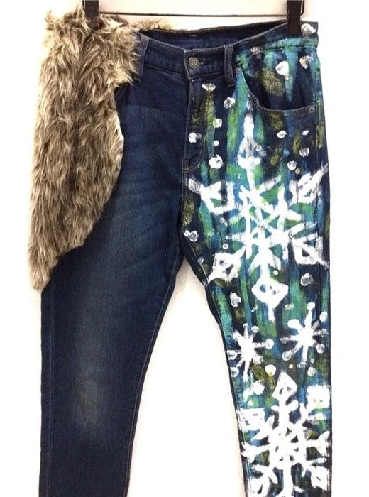 Japanese Brand Japanese Brand Gu Paint Splash Style Denim Pant Size US 32 / EU 48 - 2 Thumbnail