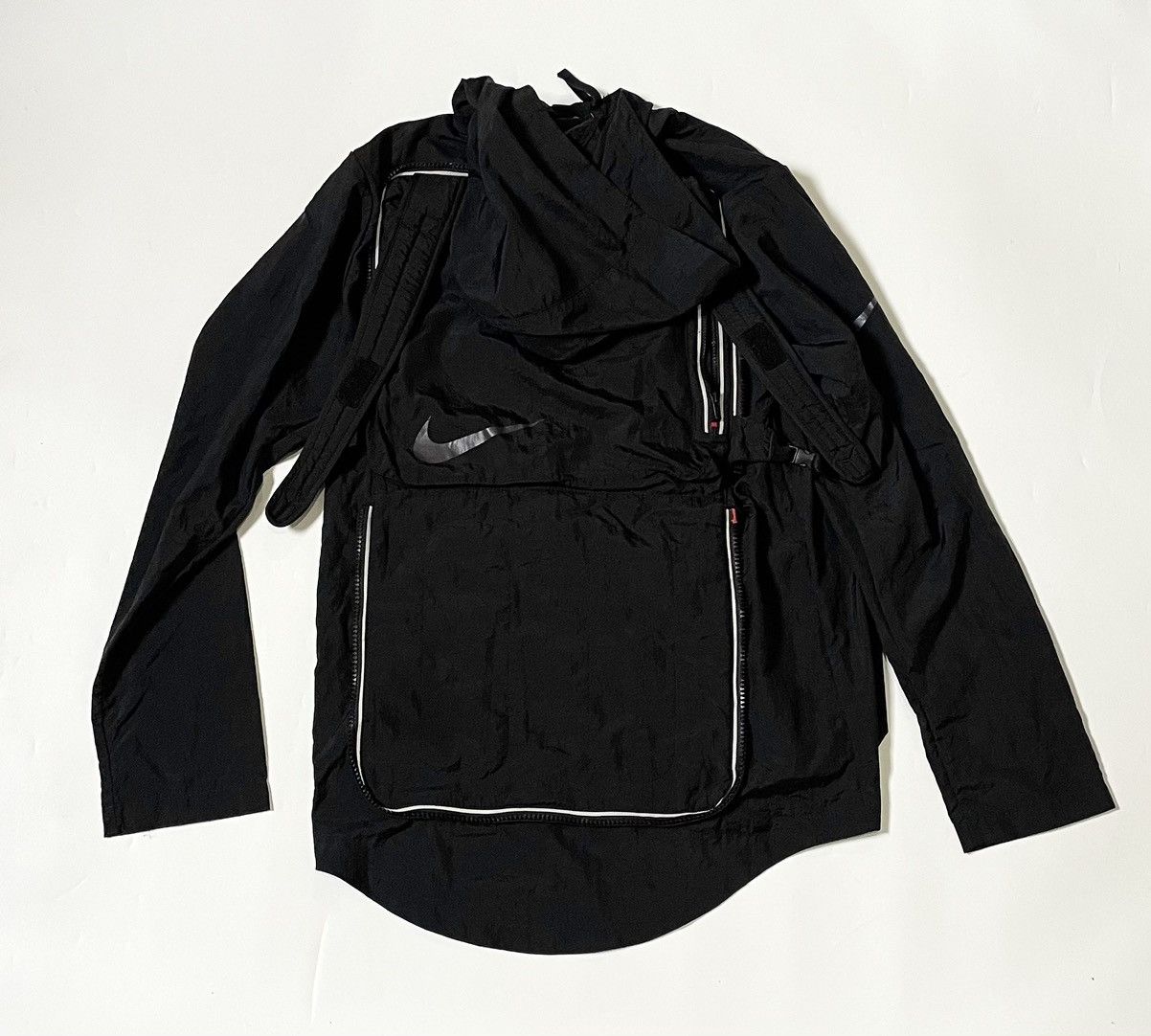 image of Nike Packable Black Zip Hoodie Jacket, Men's (Size Small)