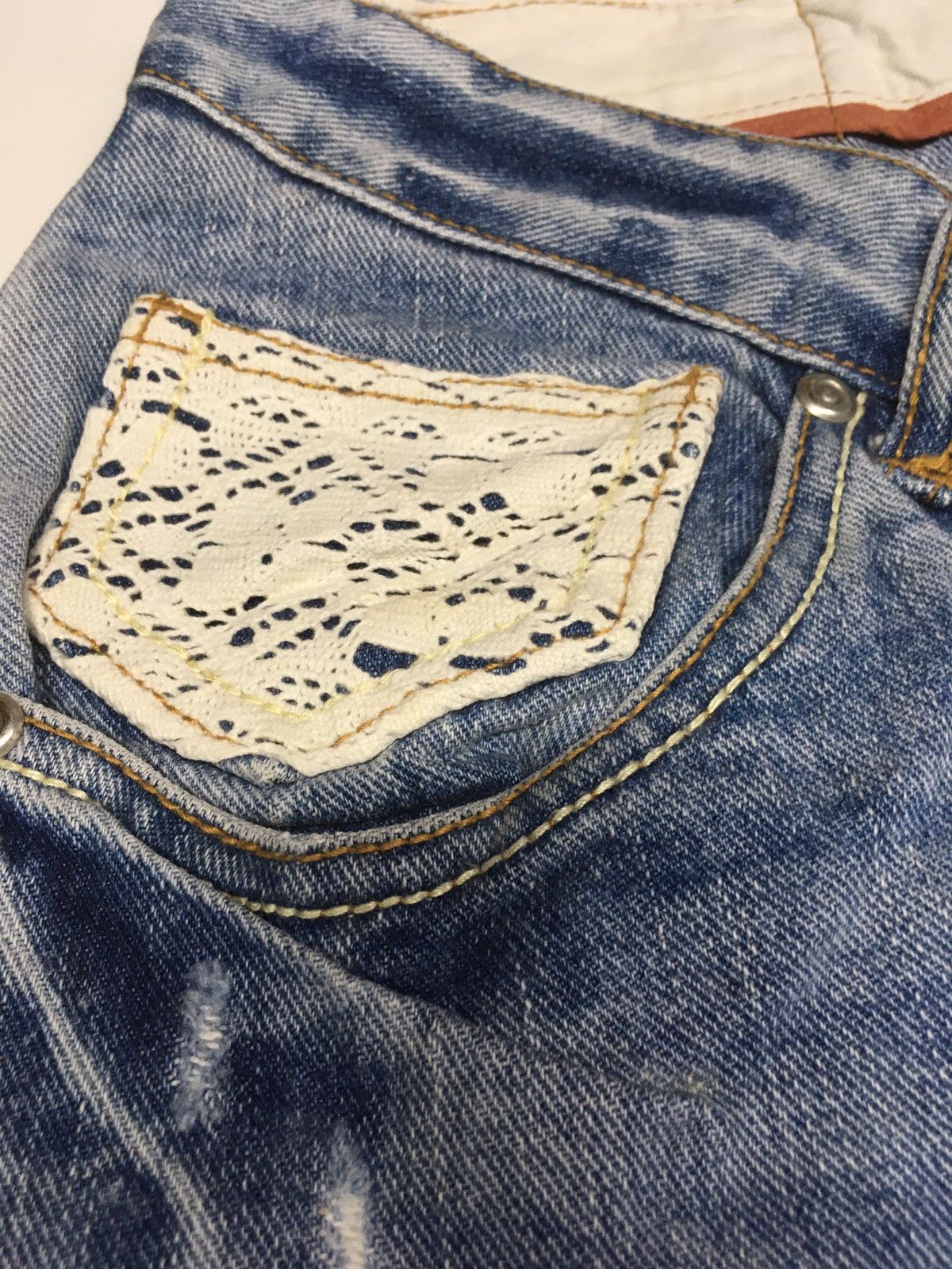 Japanese Brand Double name distressed denim japan Size US 32 / EU 48 - 10 Thumbnail