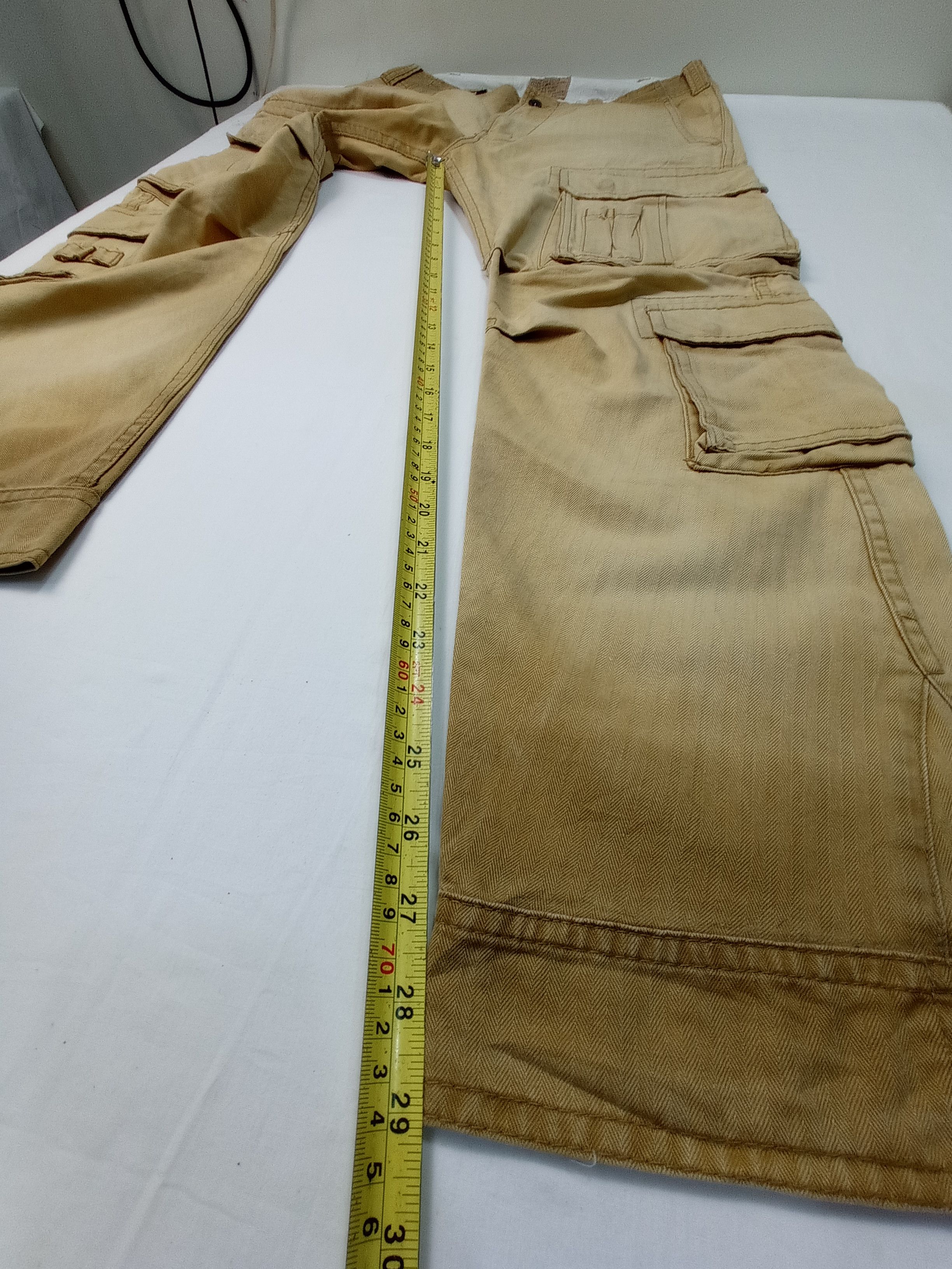 Purple Purple And Yellow Multi Pocket Cargo Pants Size US 33 - 19 Thumbnail