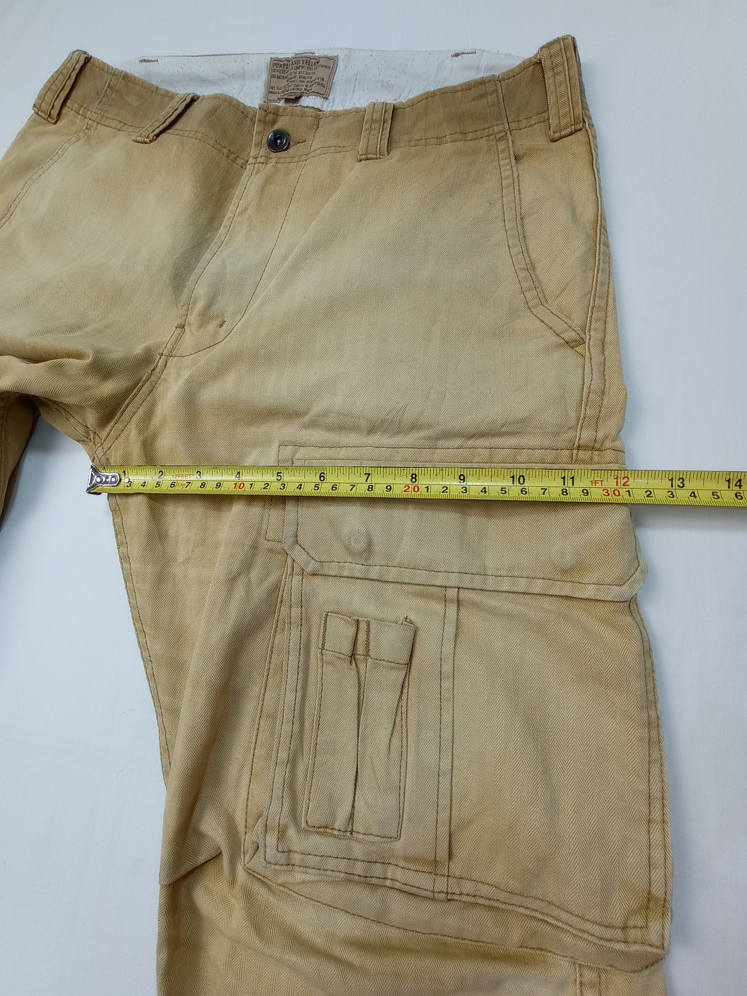 Purple Purple And Yellow Multi Pocket Cargo Pants Size US 33 - 23 Thumbnail