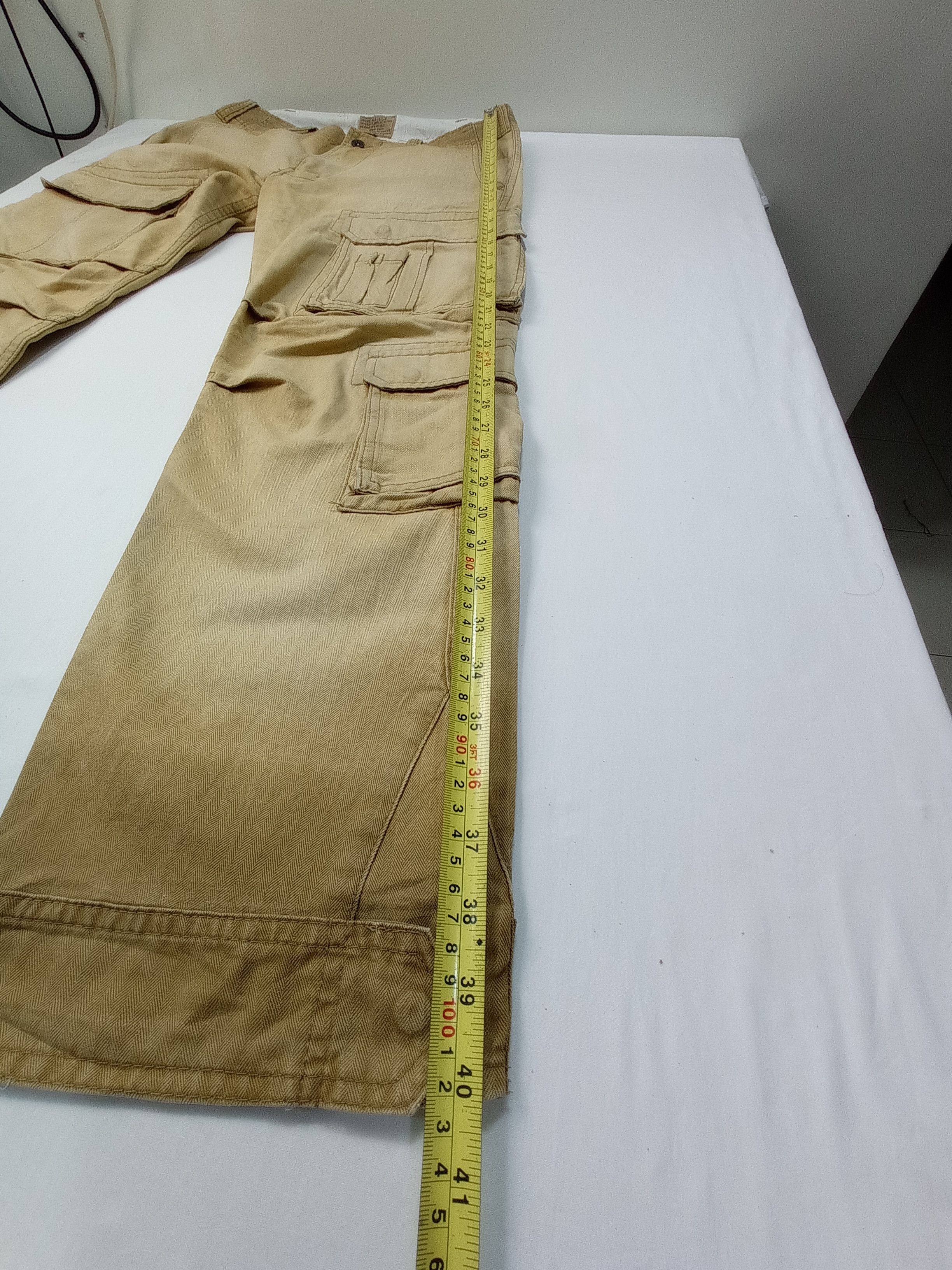 Purple Purple And Yellow Multi Pocket Cargo Pants Size US 33 - 20 Thumbnail