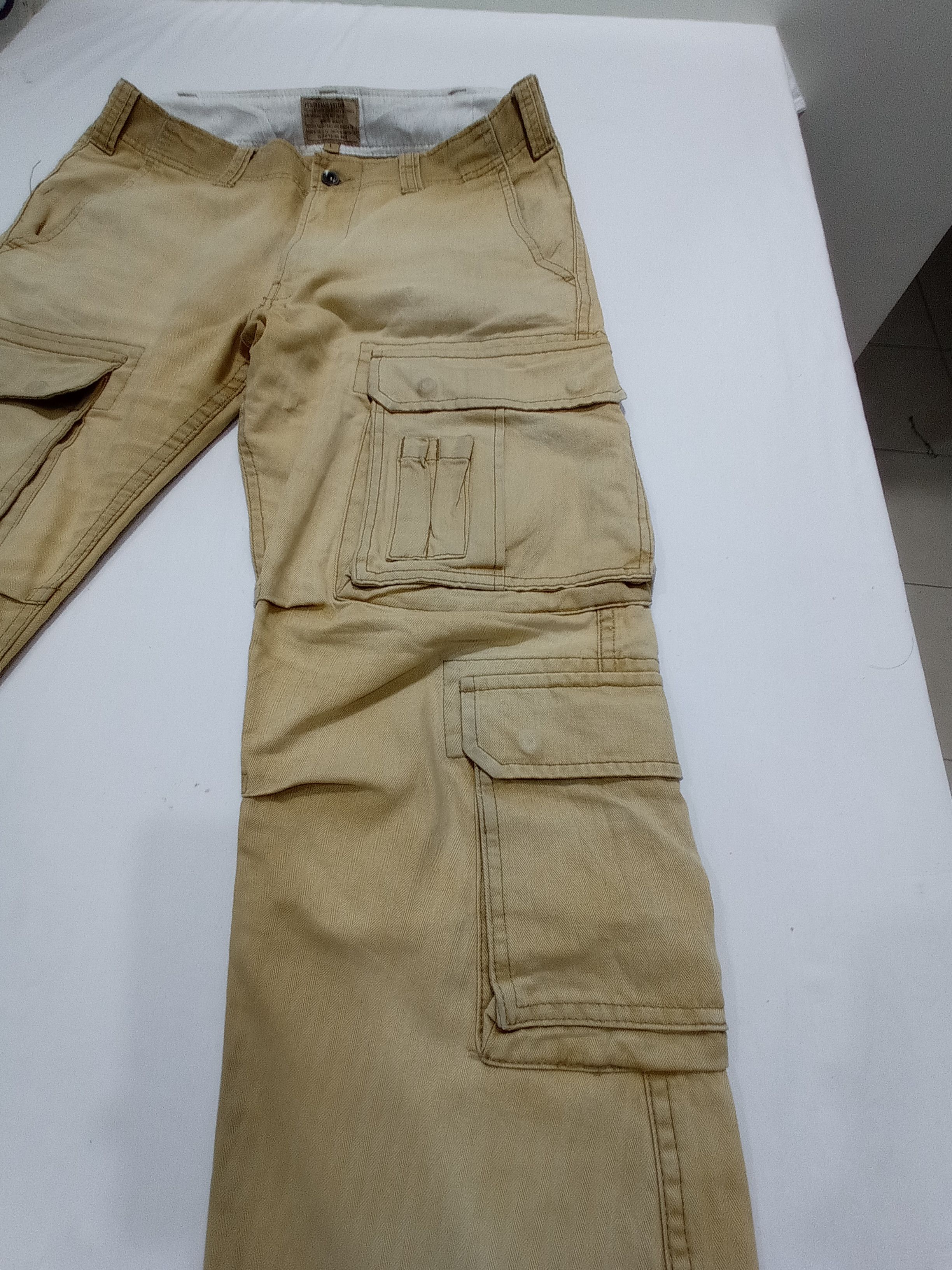 Purple Purple And Yellow Multi Pocket Cargo Pants Size US 33 - 10 Thumbnail