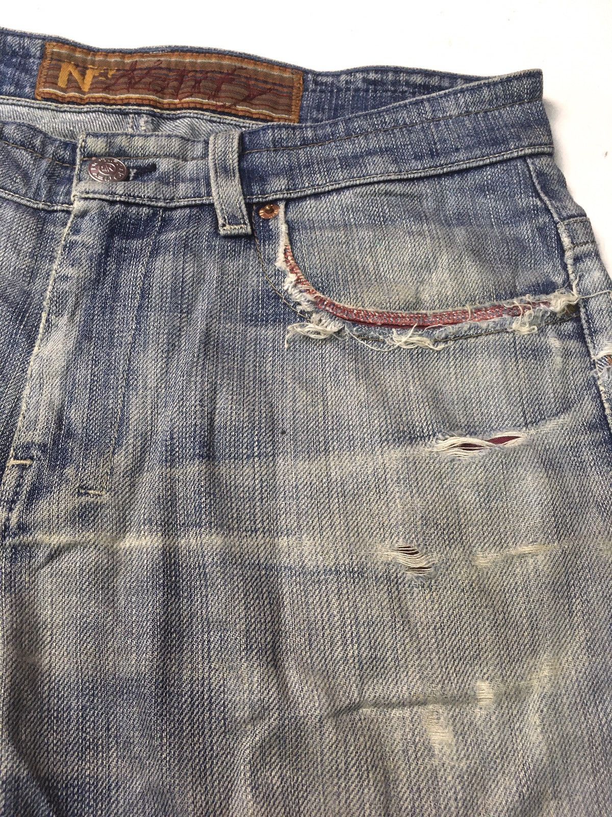 Vintage Vintage nfy notify distressed denim Size US 31 - 13 Thumbnail