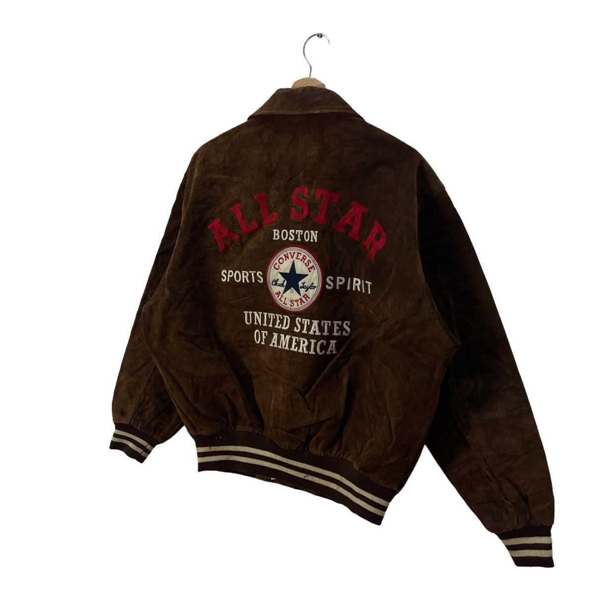 Genuine Leather VINTAGE LEATHER BOMBER JACKET ALL STAR BOSTON CONVERSE Size US M / EU 48-50 / 2 - 10 Thumbnail
