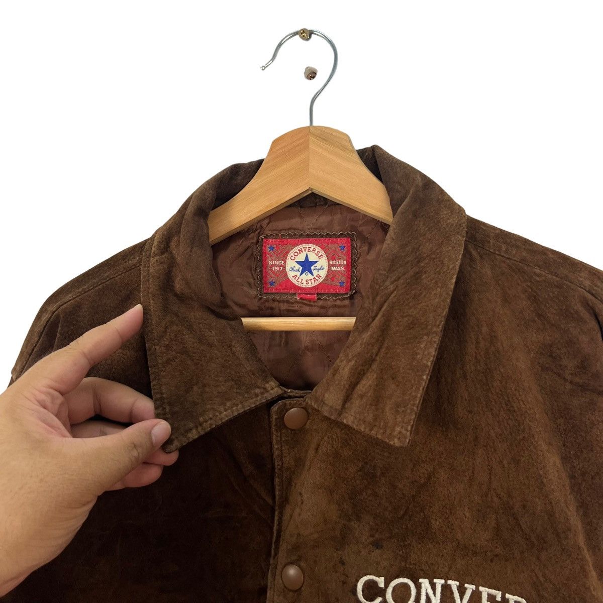 Genuine Leather VINTAGE LEATHER BOMBER JACKET ALL STAR BOSTON CONVERSE Size US M / EU 48-50 / 2 - 12 Thumbnail