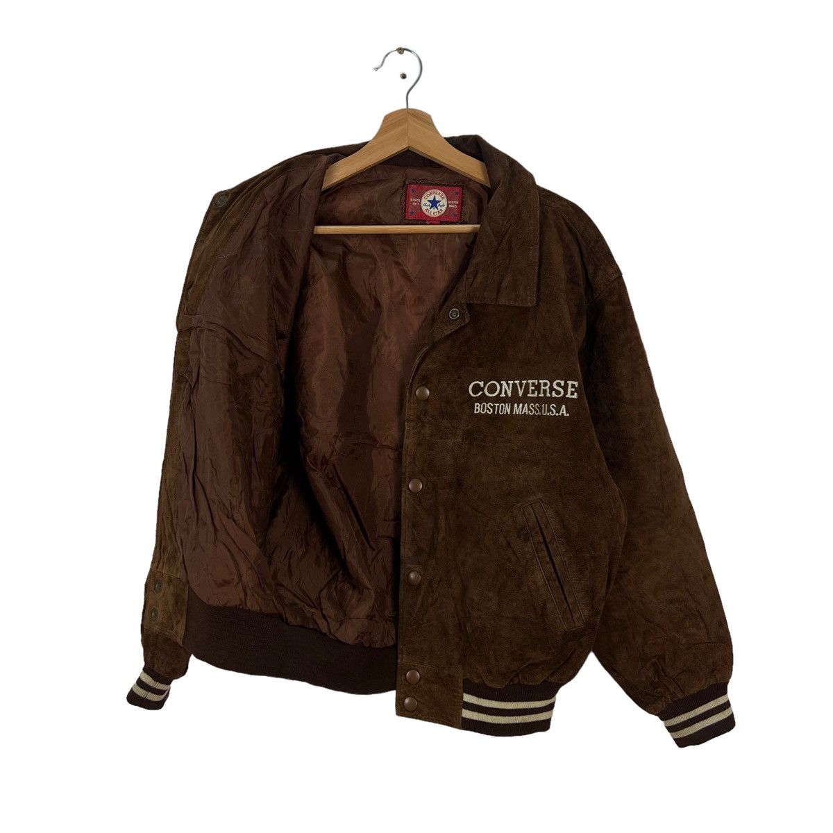 Genuine Leather VINTAGE LEATHER BOMBER JACKET ALL STAR BOSTON CONVERSE Size US M / EU 48-50 / 2 - 8 Thumbnail