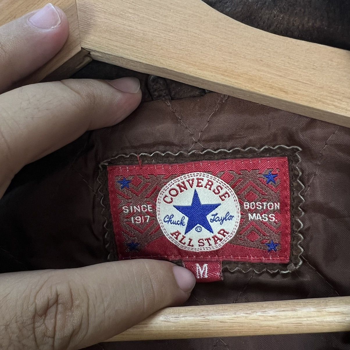 Genuine Leather VINTAGE LEATHER BOMBER JACKET ALL STAR BOSTON CONVERSE Size US M / EU 48-50 / 2 - 14 Thumbnail