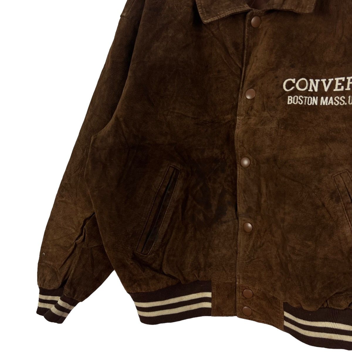 Genuine Leather VINTAGE LEATHER BOMBER JACKET ALL STAR BOSTON CONVERSE Size US M / EU 48-50 / 2 - 11 Thumbnail