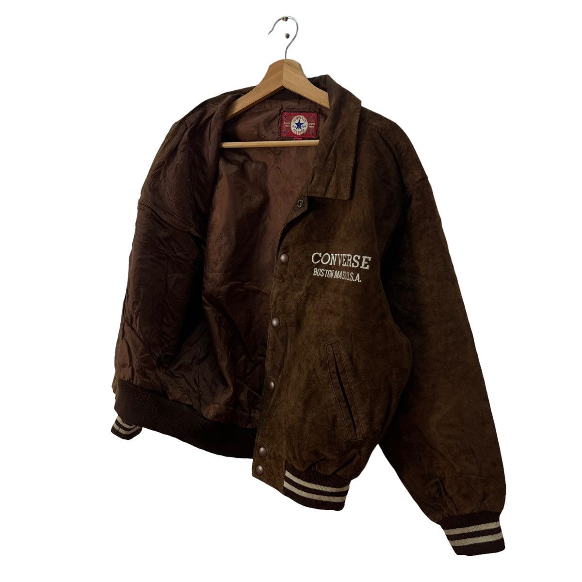 Genuine Leather VINTAGE LEATHER BOMBER JACKET ALL STAR BOSTON CONVERSE Size US M / EU 48-50 / 2 - 7 Thumbnail