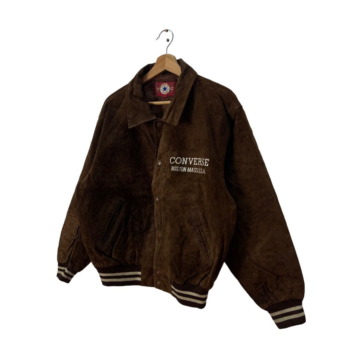Genuine Leather VINTAGE LEATHER BOMBER JACKET ALL STAR BOSTON CONVERSE Size US M / EU 48-50 / 2 - 9 Thumbnail