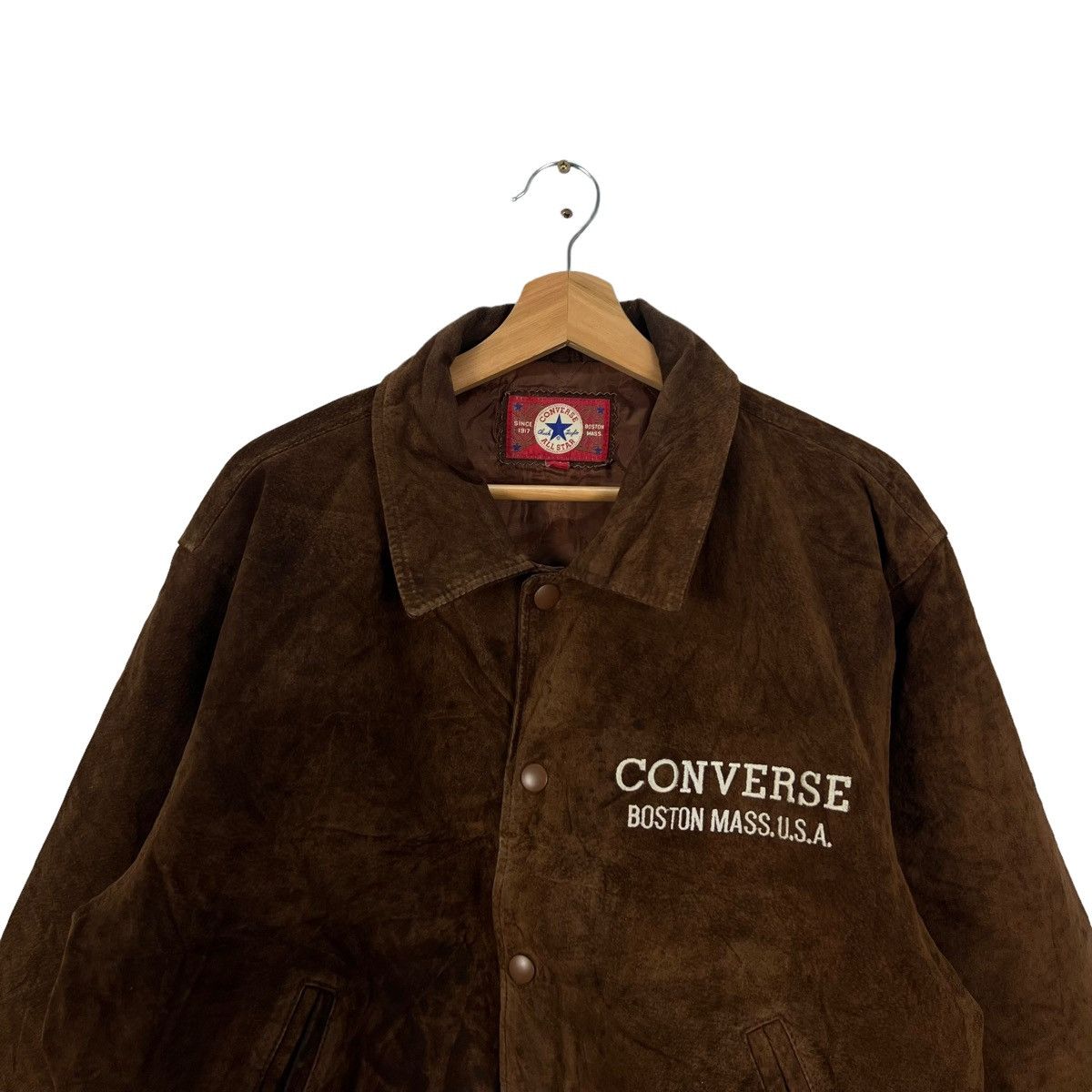 Genuine Leather VINTAGE LEATHER BOMBER JACKET ALL STAR BOSTON CONVERSE Size US M / EU 48-50 / 2 - 4 Thumbnail