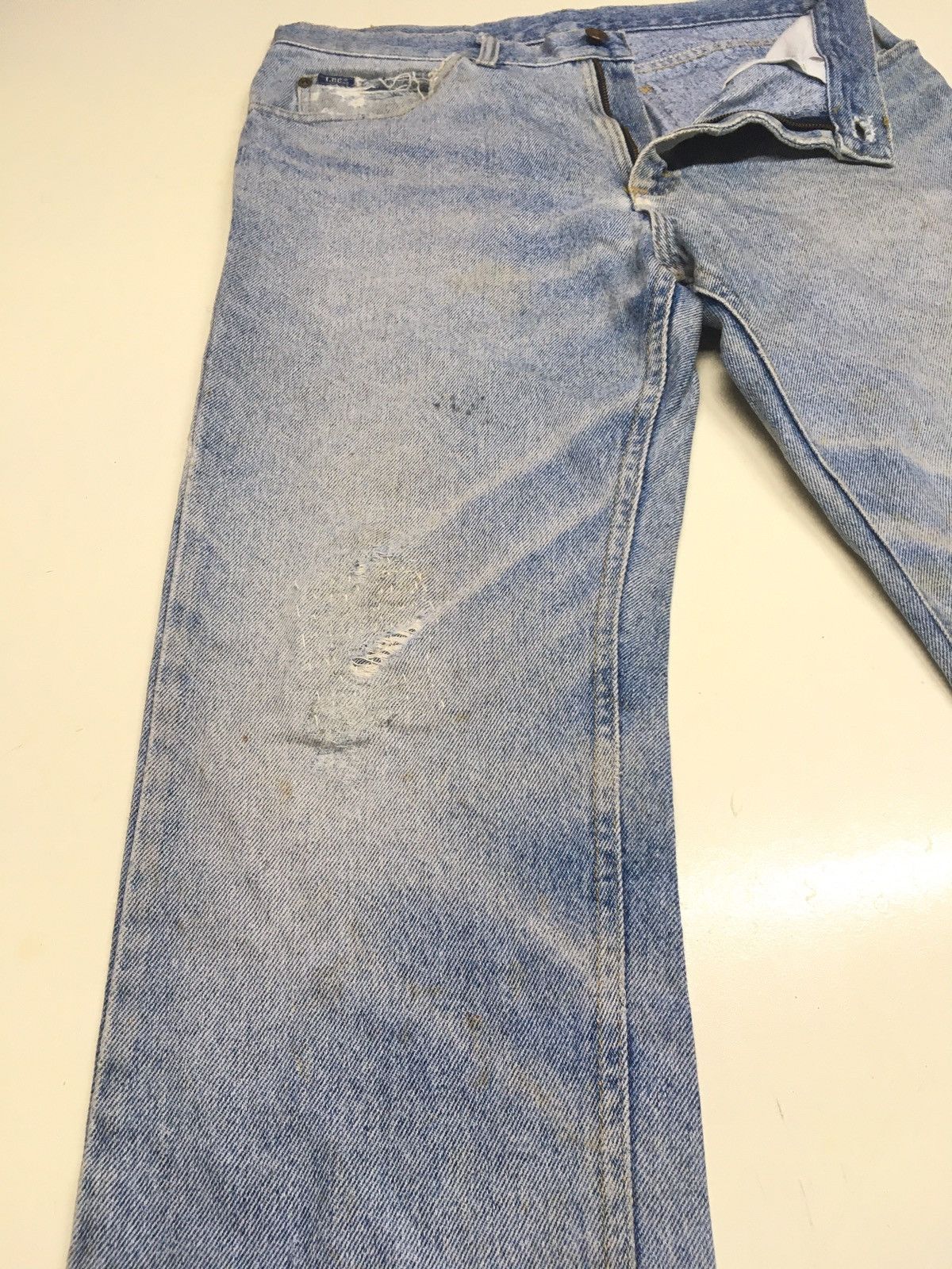 Japanese Brand × Lee × Vintage Vintage 90s lee blue wash distressed denim Size US 32 / EU 48 - 10 Thumbnail