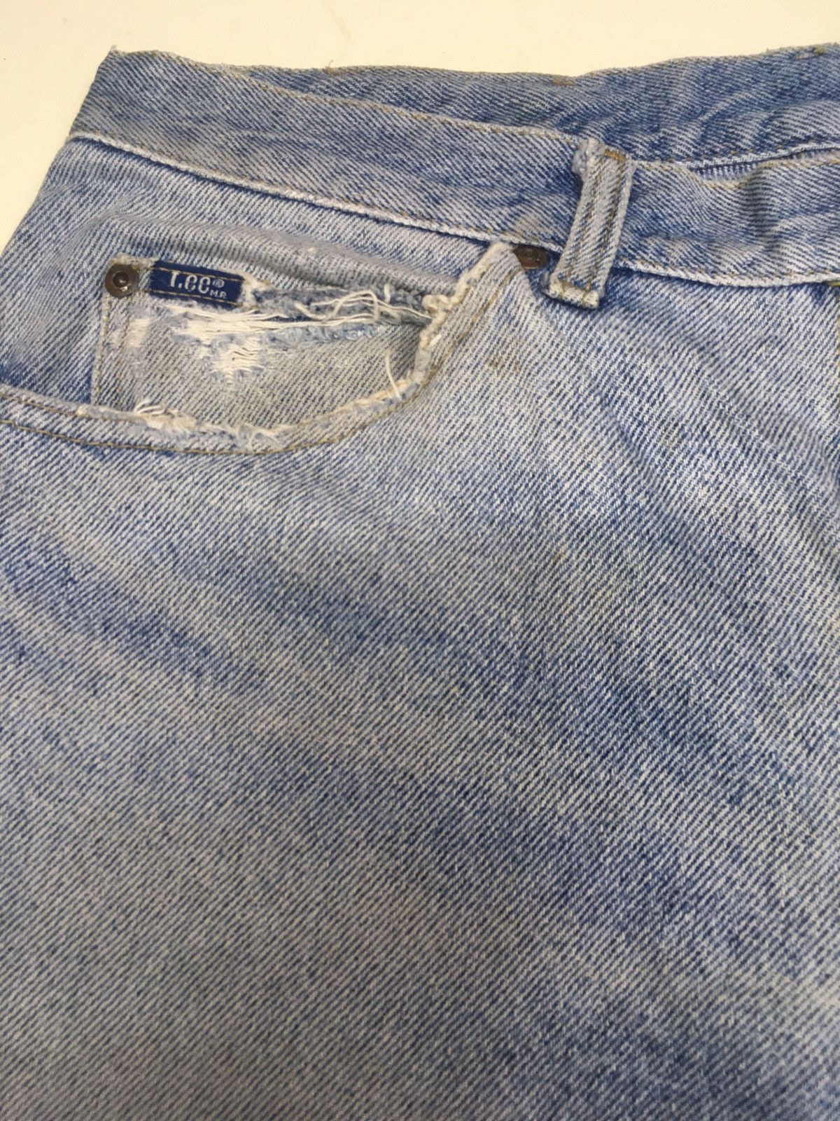 Japanese Brand × Lee × Vintage Vintage 90s lee blue wash distressed denim Size US 32 / EU 48 - 7 Thumbnail