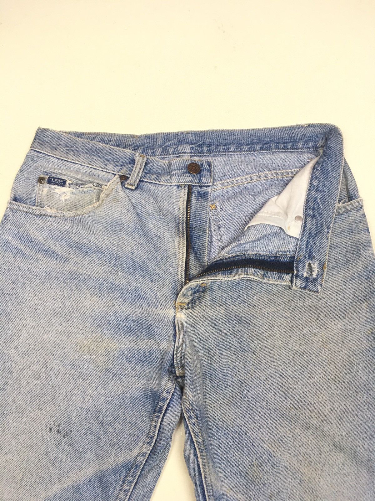 Japanese Brand × Lee × Vintage Vintage 90s lee blue wash distressed denim Size US 32 / EU 48 - 5 Thumbnail