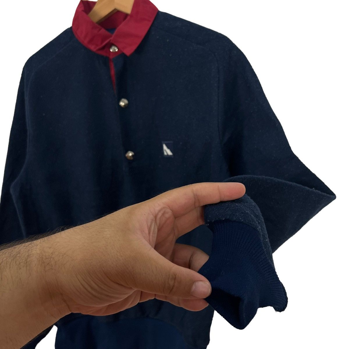 Japanese Brand VINTAGE FLEECE SWEATSHIRT COLLAR SERAC MADE IN USA Size US M / EU 48-50 / 2 - 3 Thumbnail
