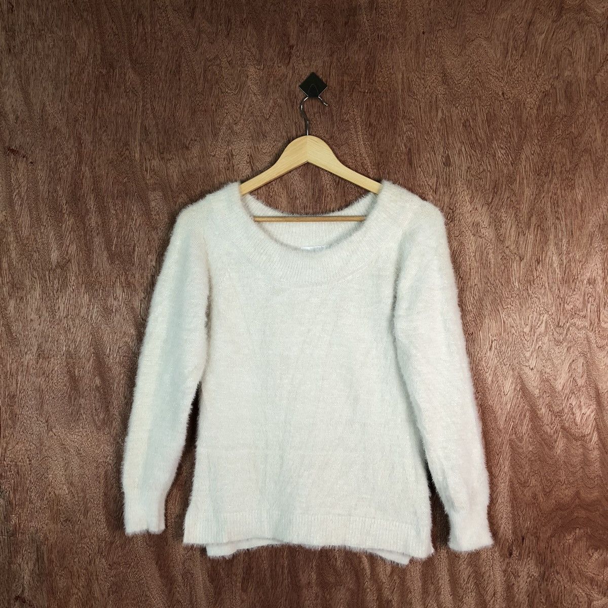 Aran Isles Knitwear Dreskip White Shag Shaggy Fur Mohair Knitwear #6631 Size US S / EU 44-46 / 1 - 1 Thumbnail