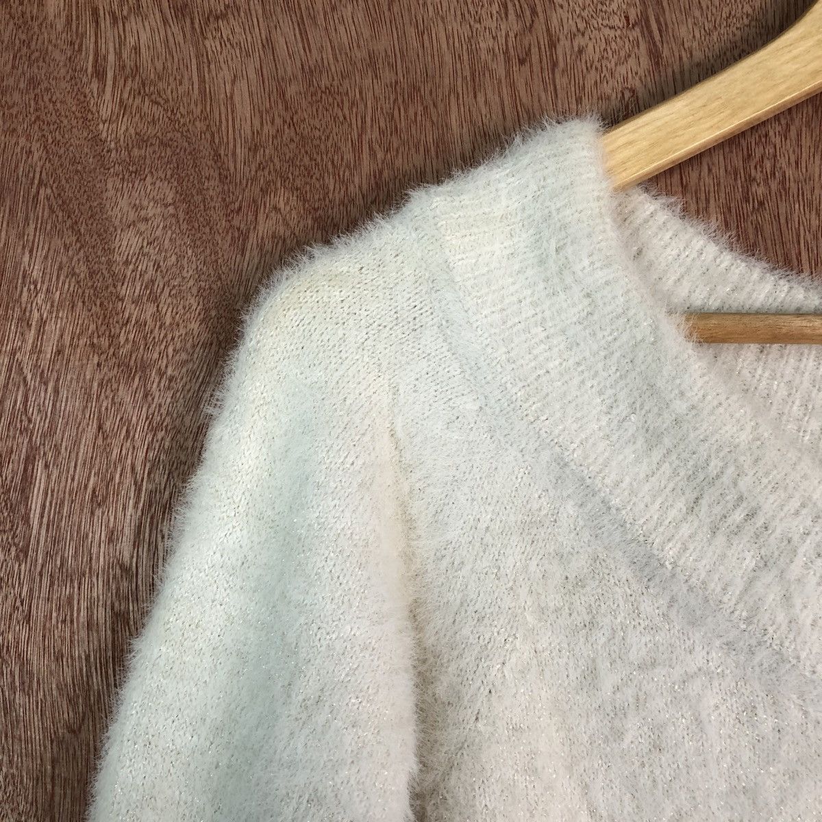 Aran Isles Knitwear Dreskip White Shag Shaggy Fur Mohair Knitwear #6631 Size US S / EU 44-46 / 1 - 6 Thumbnail