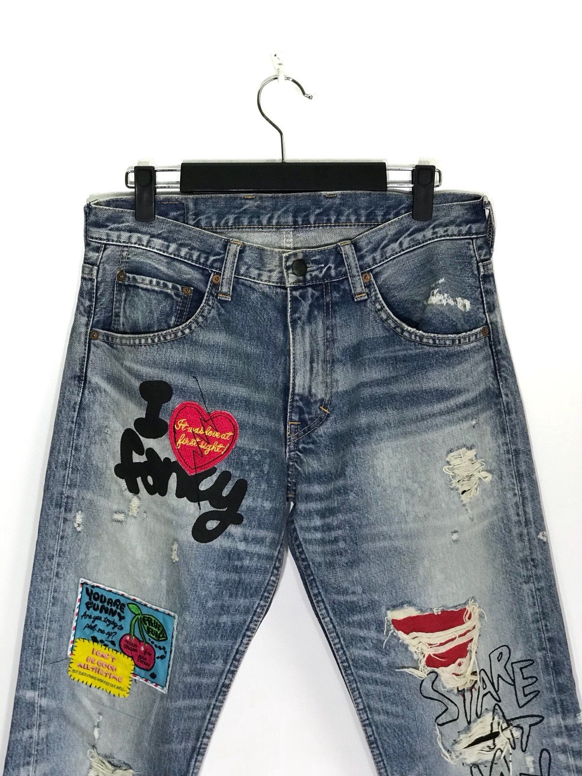 If Six Was Nine × Japanese Brand Sweats & Bloods RNA Inc Distressed Rips Faded Jeans Size US 32 / EU 48 - 2 Thumbnail