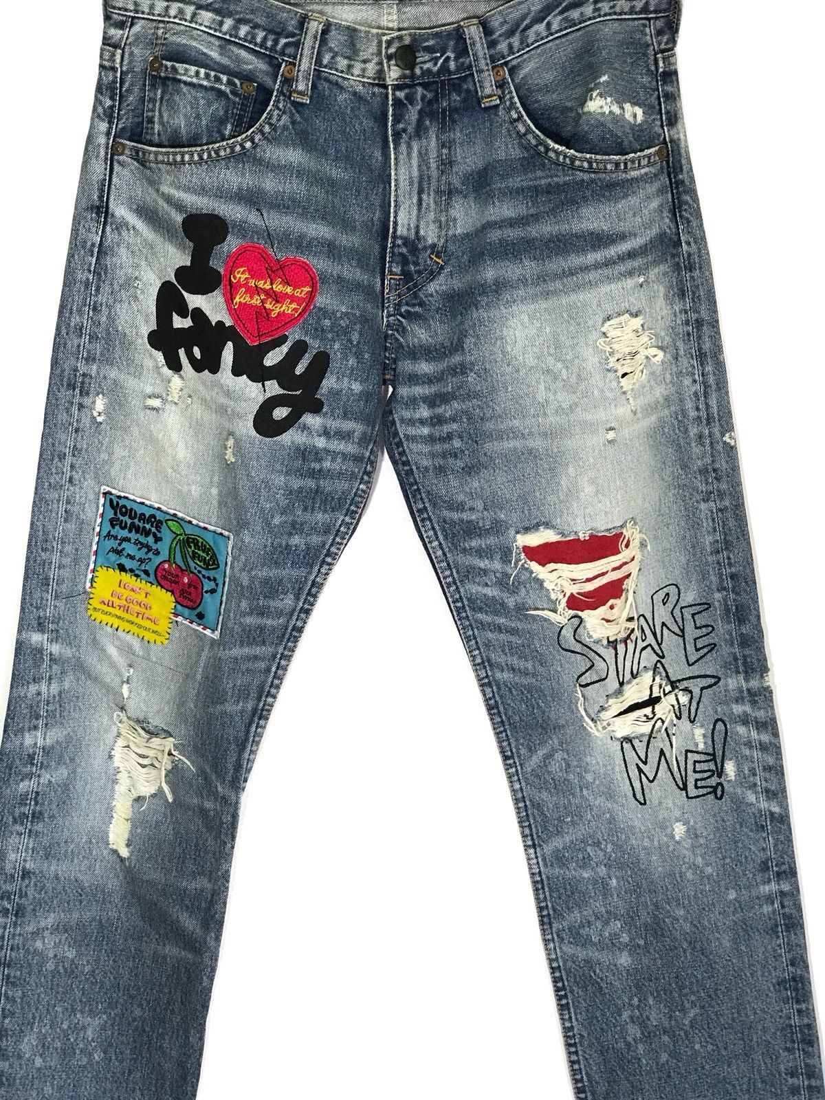 If Six Was Nine × Japanese Brand Sweats & Bloods RNA Inc Distressed Rips Faded Jeans Size US 32 / EU 48 - 3 Thumbnail