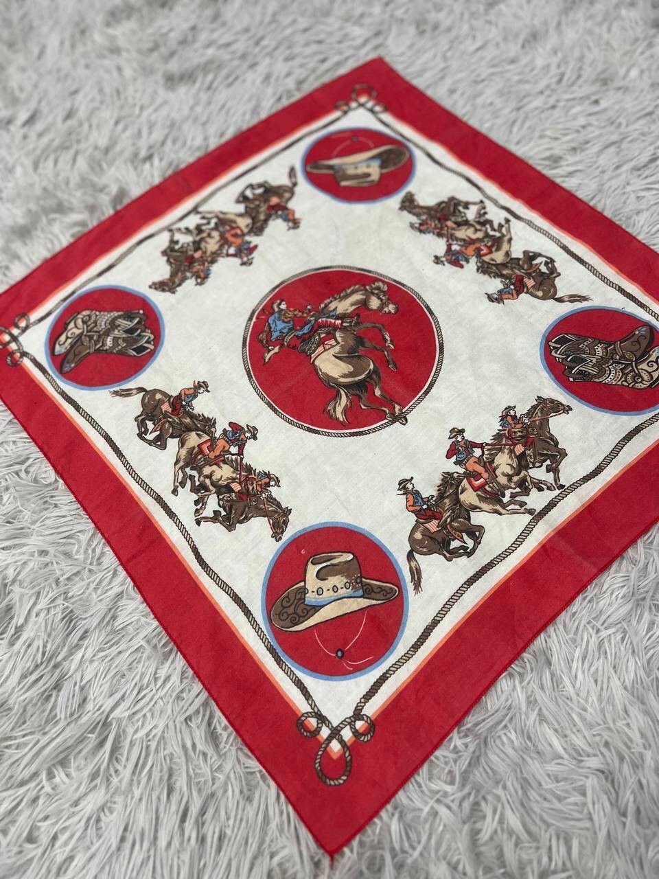 Cowboy Equipment VINTAGE COWBOYS POCKETSQUARE / HANDKERCHIEF / BANDANA Size ONE SIZE - 2 Thumbnail