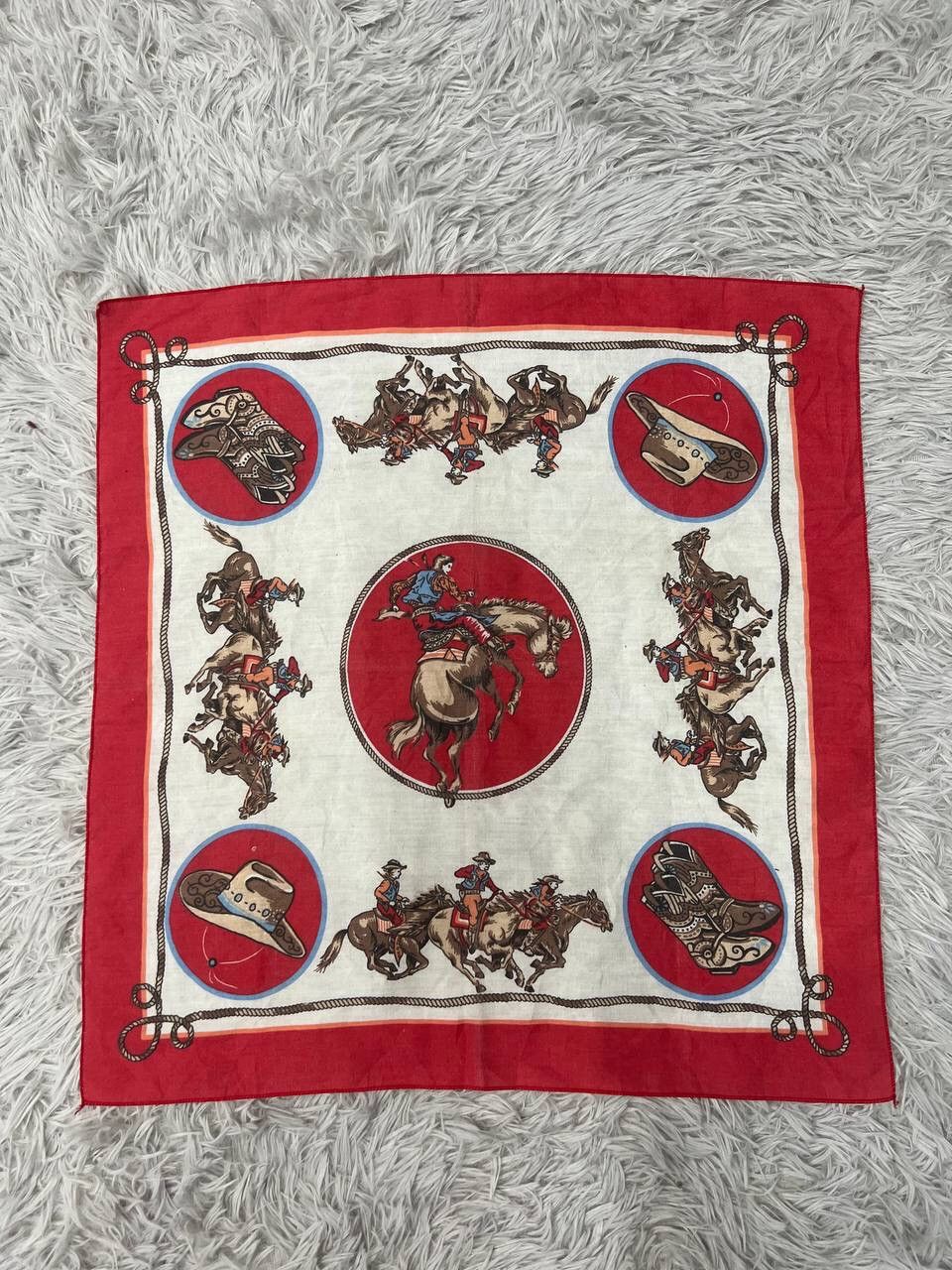Cowboy Equipment VINTAGE COWBOYS POCKETSQUARE / HANDKERCHIEF / BANDANA Size ONE SIZE - 1 Thumbnail