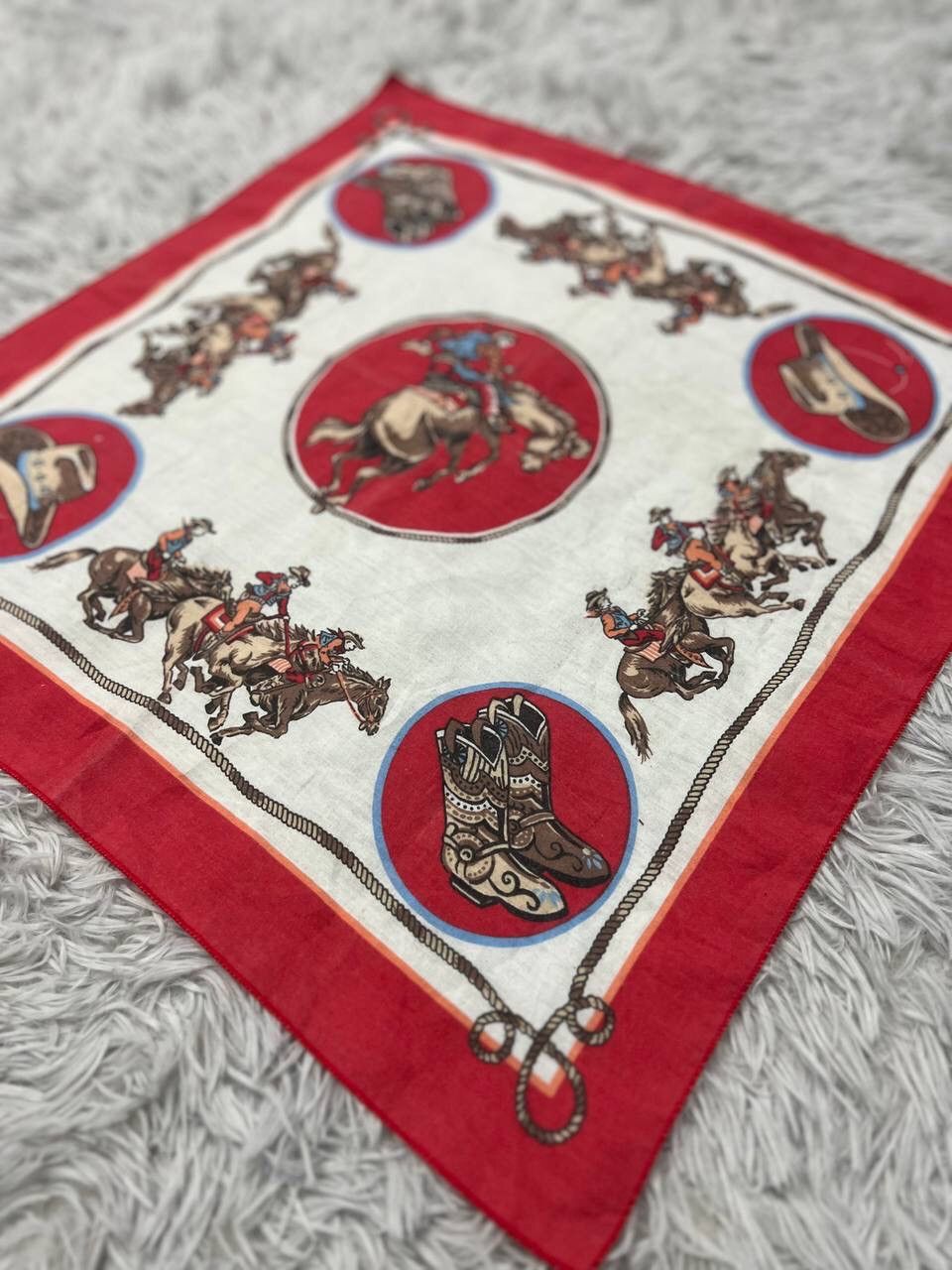 Cowboy Equipment VINTAGE COWBOYS POCKETSQUARE / HANDKERCHIEF / BANDANA Size ONE SIZE - 3 Thumbnail