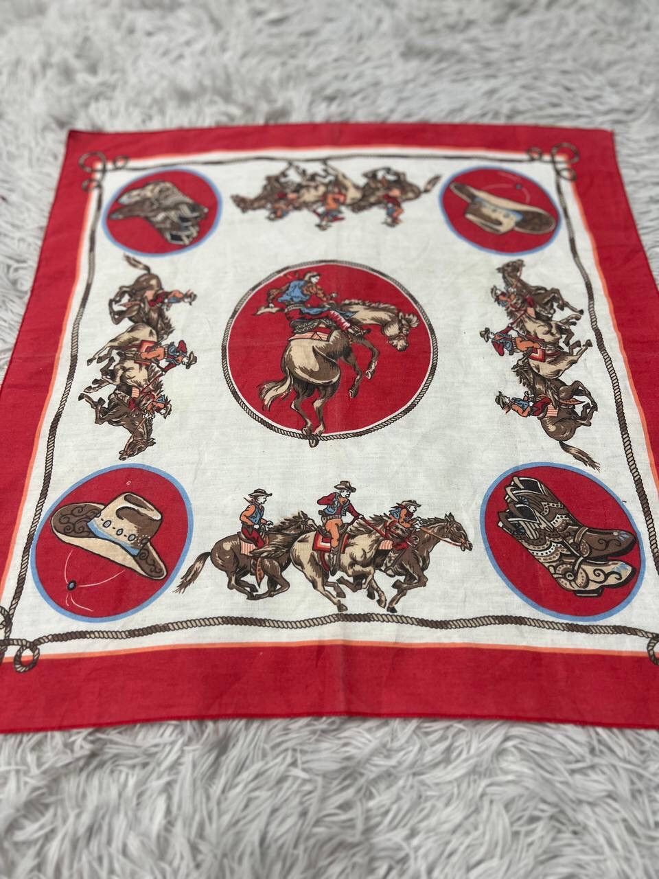 Cowboy Equipment VINTAGE COWBOYS POCKETSQUARE / HANDKERCHIEF / BANDANA Size ONE SIZE - 5 Thumbnail