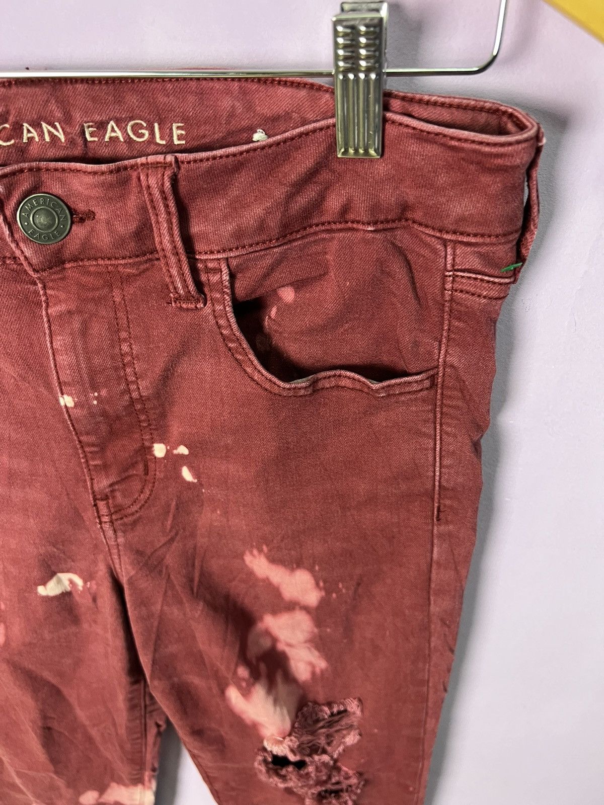 American Eagle Outfitters 🔥Rare Tie Dye American Eagle Stretchable Distressed Denim Size US 31 - 5 Thumbnail