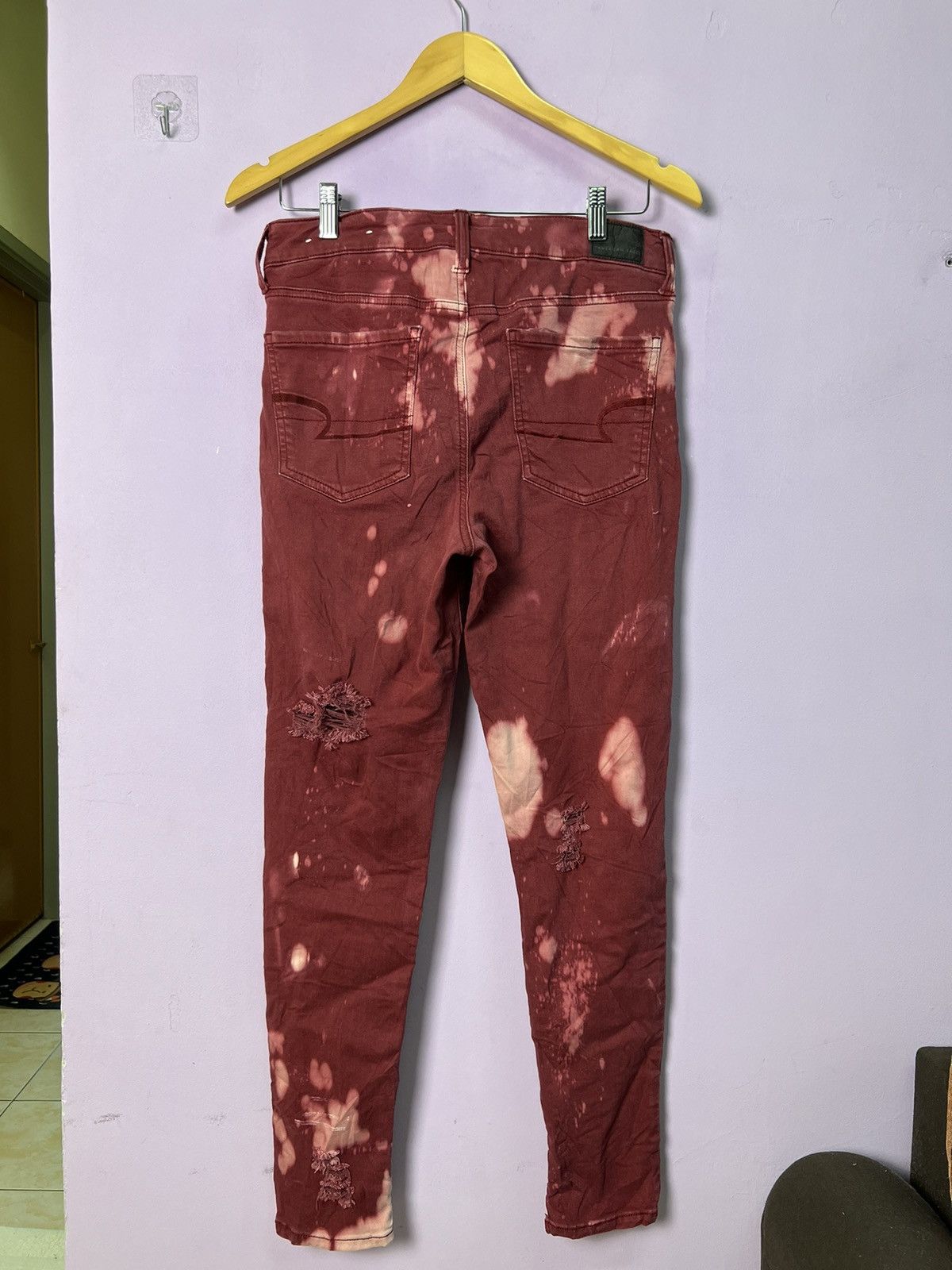 American Eagle Outfitters 🔥Rare Tie Dye American Eagle Stretchable Distressed Denim Size US 31 - 2 Thumbnail