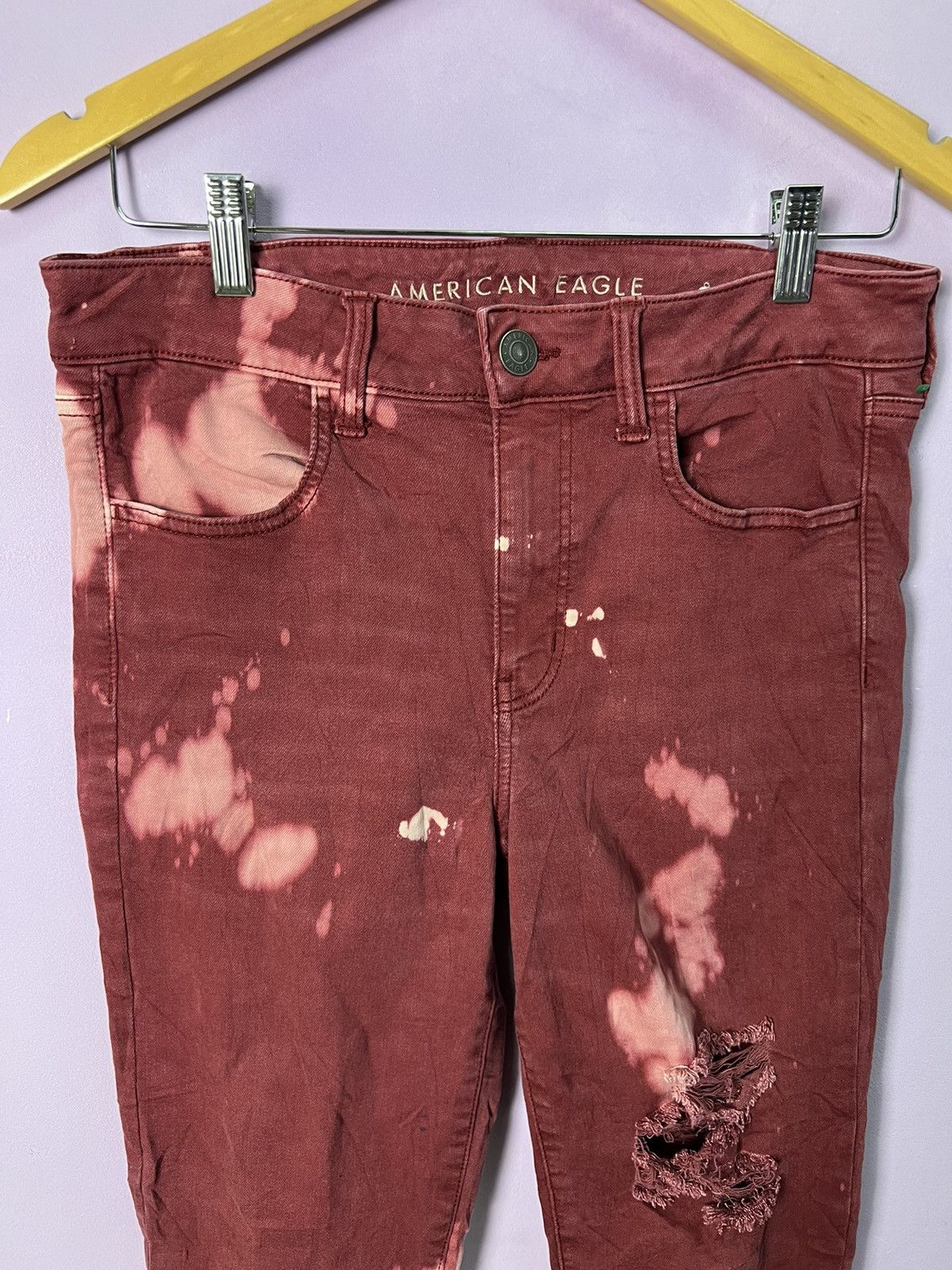 American Eagle Outfitters 🔥Rare Tie Dye American Eagle Stretchable Distressed Denim Size US 31 - 5 Thumbnail