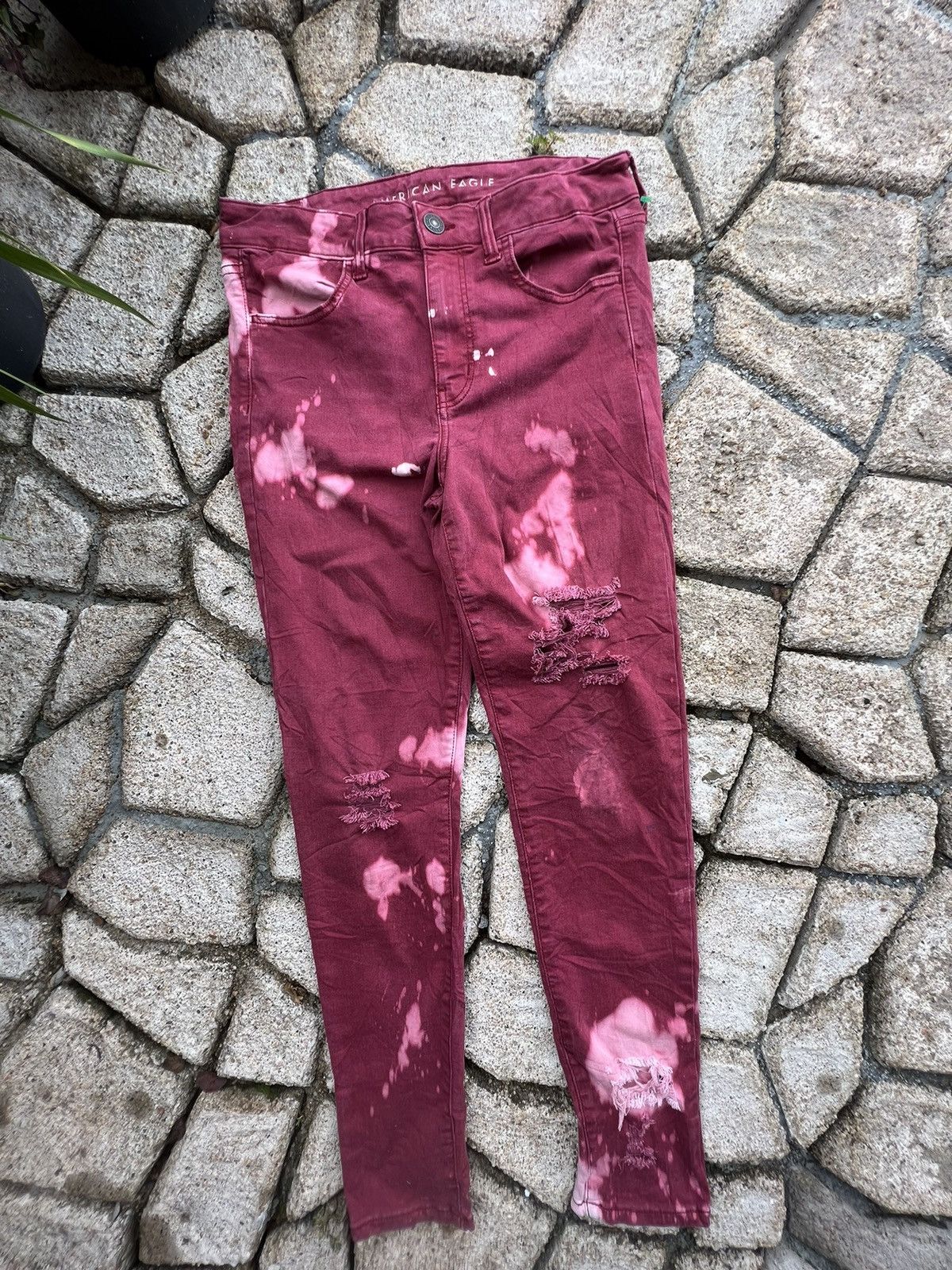 American Eagle Outfitters 🔥Rare Tie Dye American Eagle Stretchable Distressed Denim Size US 31 - 1 Thumbnail