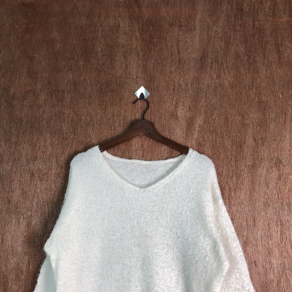 Japanese Brand GU White Shag Shaggy Fur Mohair Knitwear #6571 Size US L / EU 52-54 / 3 - 4 Thumbnail