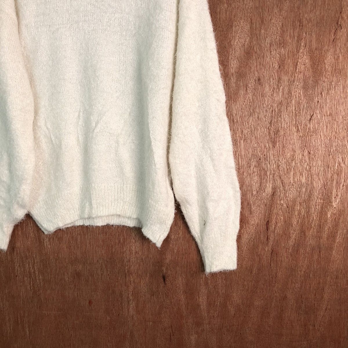Japanese Brand GU White Shag Shaggy Fur Mohair Knitwear #6571 Size US L / EU 52-54 / 3 - 8 Thumbnail