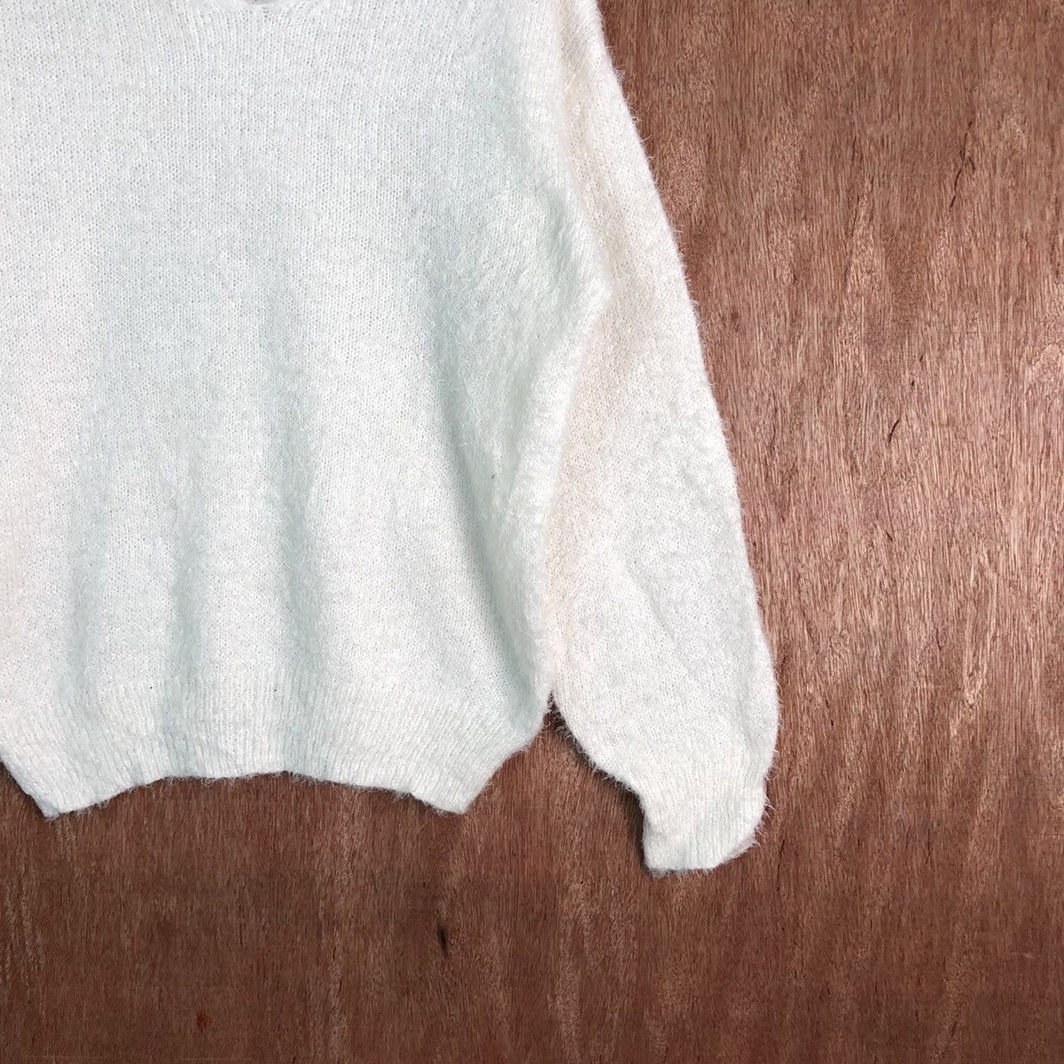 Japanese Brand GU White Shag Shaggy Fur Mohair Knitwear #6571 Size US L / EU 52-54 / 3 - 3 Thumbnail