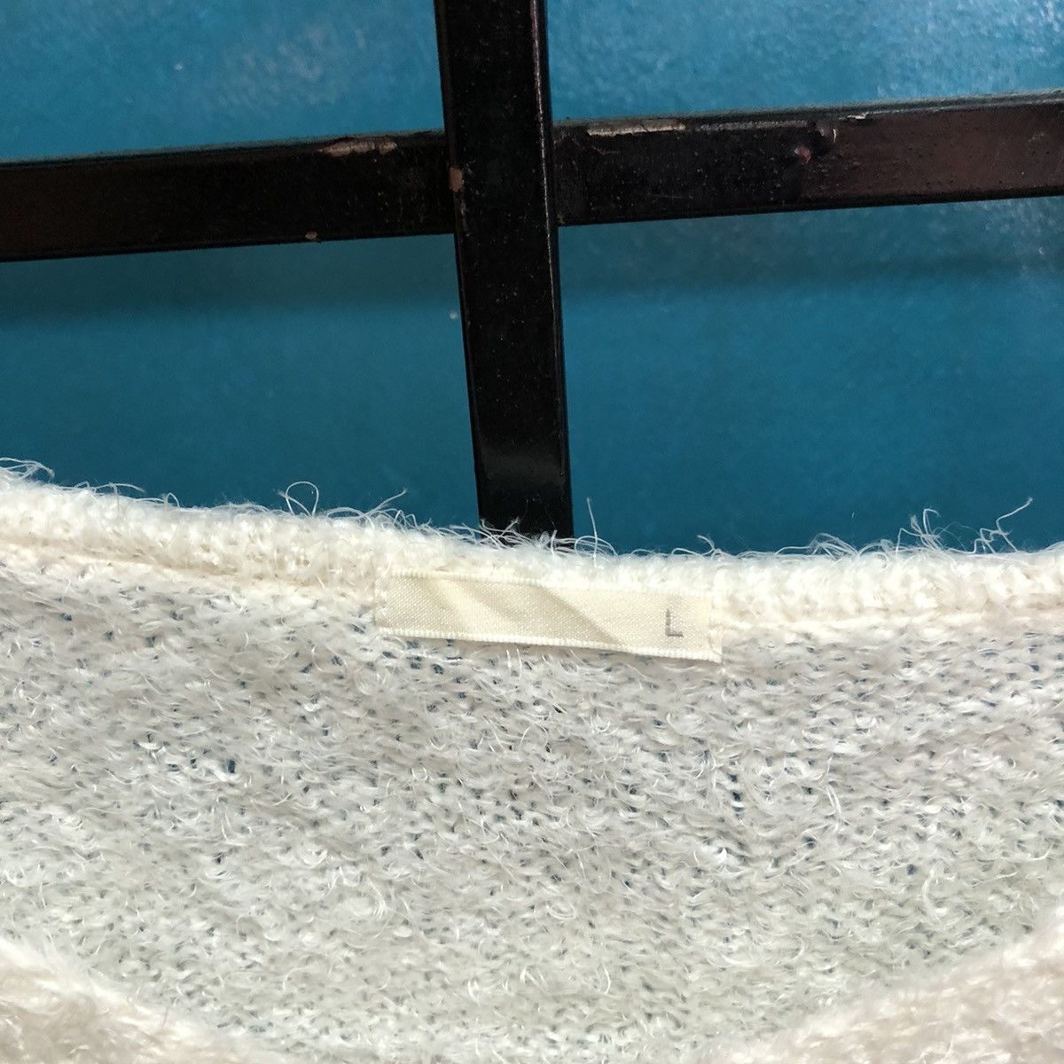 Japanese Brand GU White Shag Shaggy Fur Mohair Knitwear #6571 Size US L / EU 52-54 / 3 - 10 Thumbnail