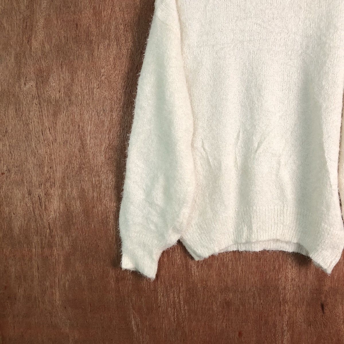 Japanese Brand GU White Shag Shaggy Fur Mohair Knitwear #6571 Size US L / EU 52-54 / 3 - 7 Thumbnail