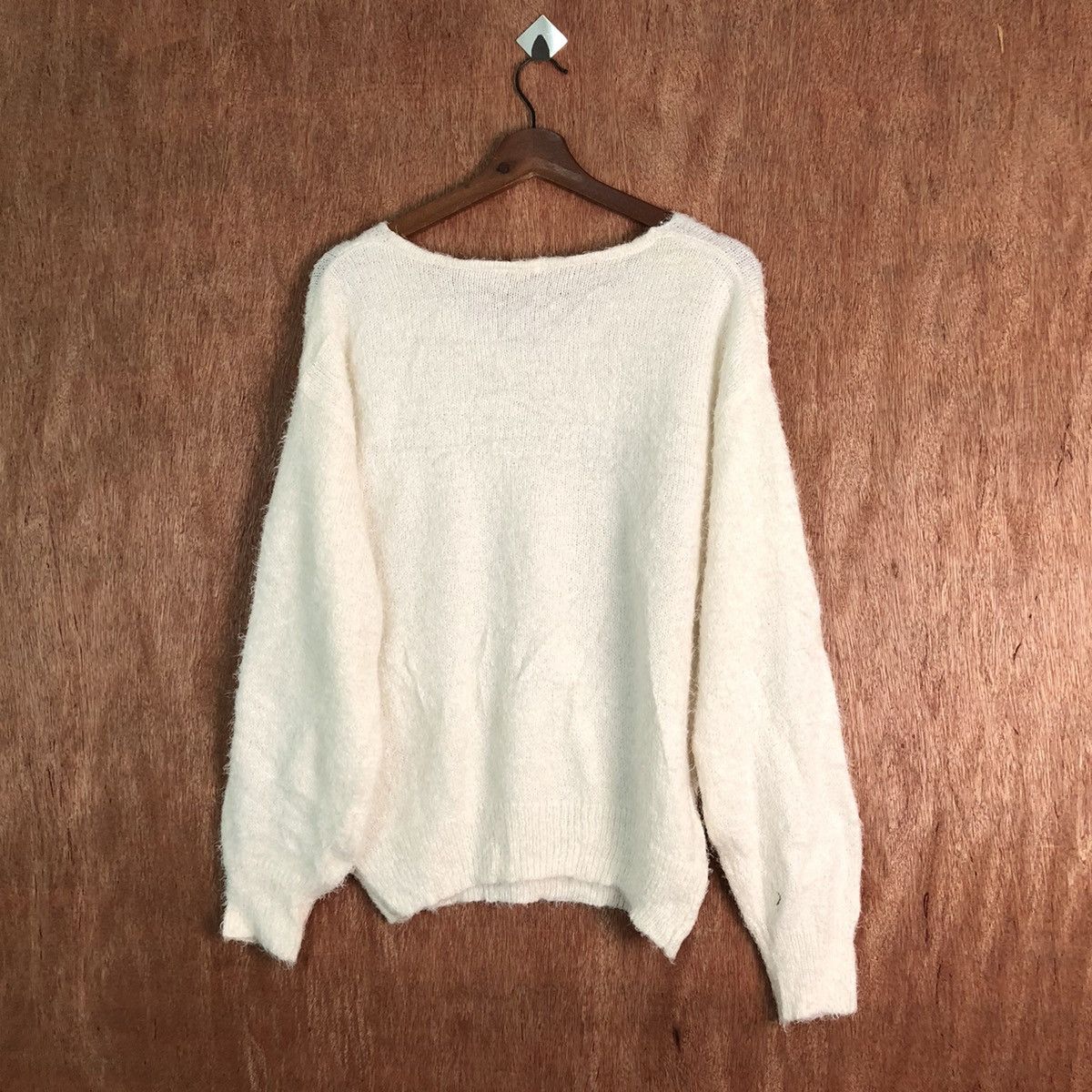 Japanese Brand GU White Shag Shaggy Fur Mohair Knitwear #6571 Size US L / EU 52-54 / 3 - 6 Thumbnail