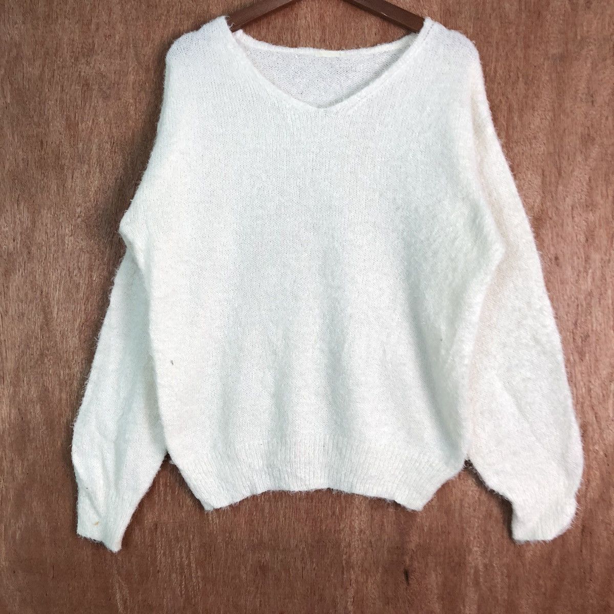 Japanese Brand GU White Shag Shaggy Fur Mohair Knitwear #6571 Size US L / EU 52-54 / 3 - 5 Thumbnail