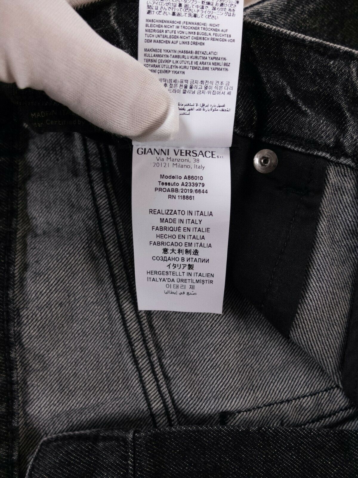 Versace VERSACE black / gray L'Homme jeans - Size 33 - NWT Size US 33 - 10 Thumbnail