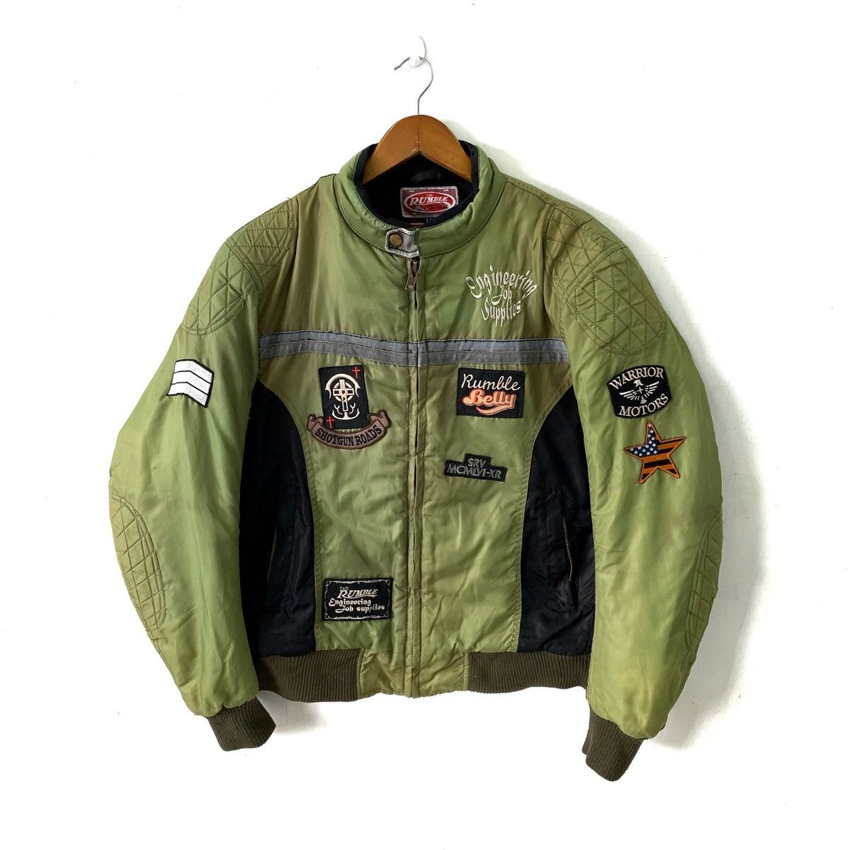 Japanese Brand Rumble Shotgun Roads Racing Patches Bikers Padded Jacket Size US L / EU 52-54 / 3 - 1 Thumbnail